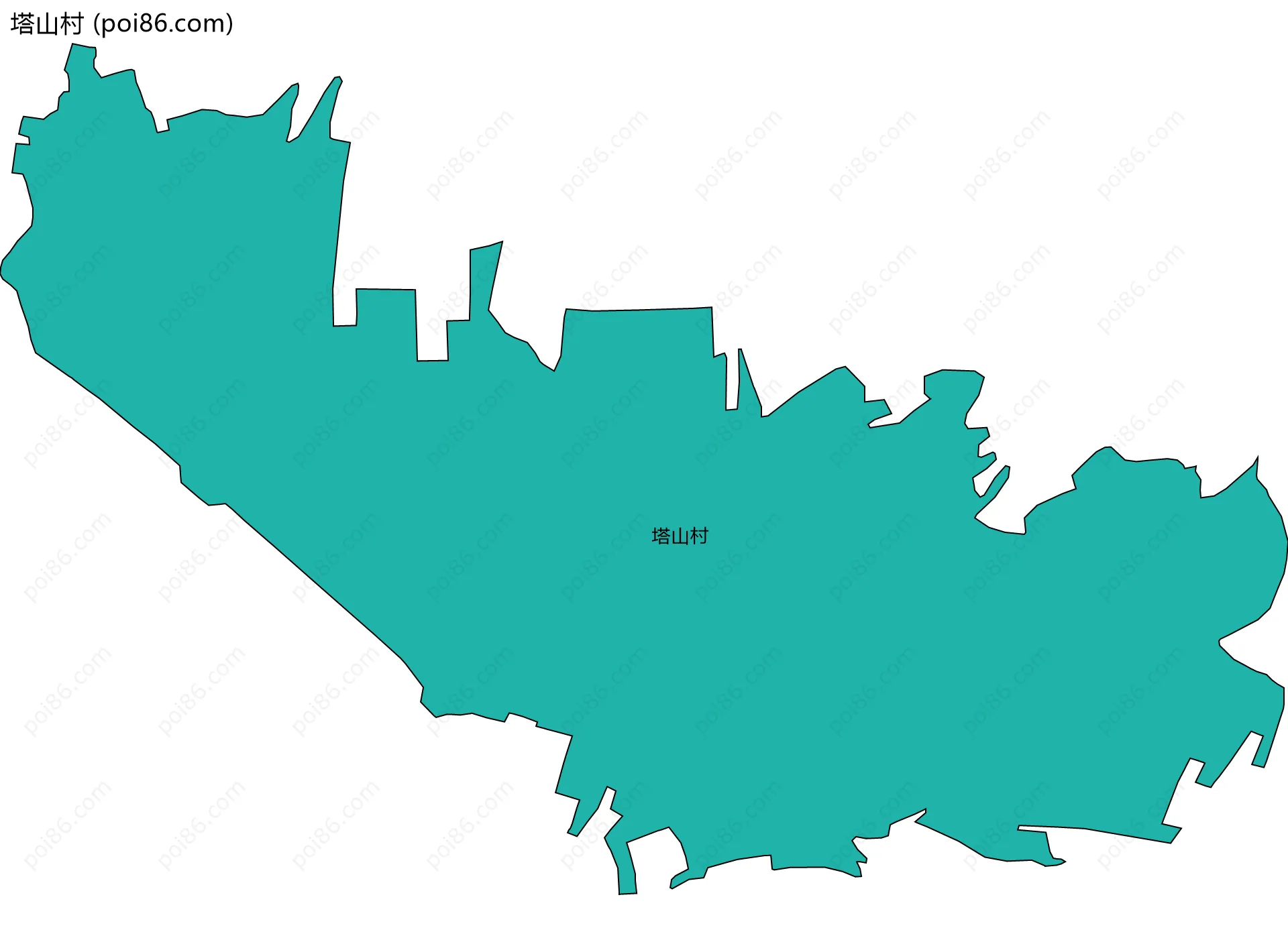 塔山村边界地图