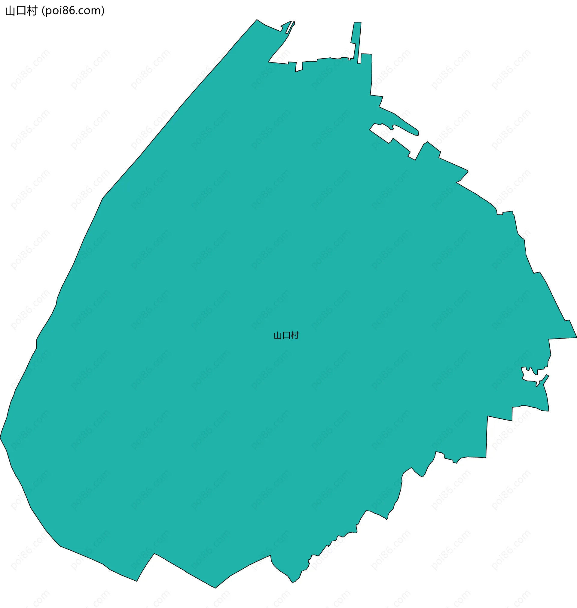 山口村边界地图