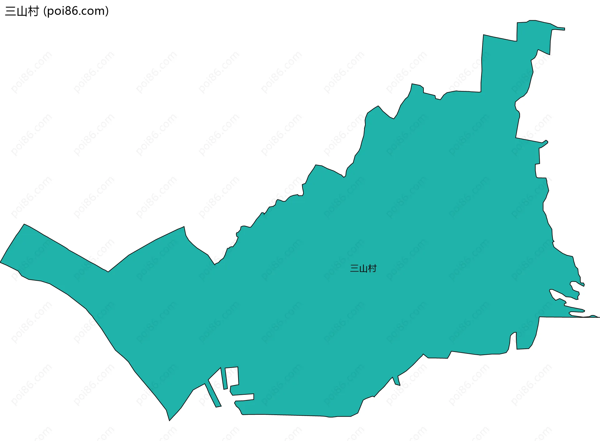 三山村边界地图