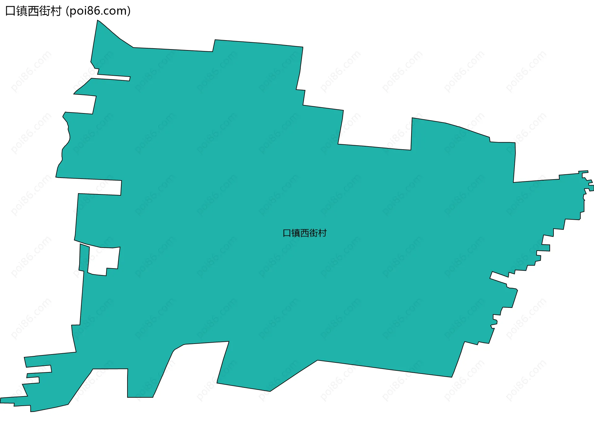 口镇西街村边界地图