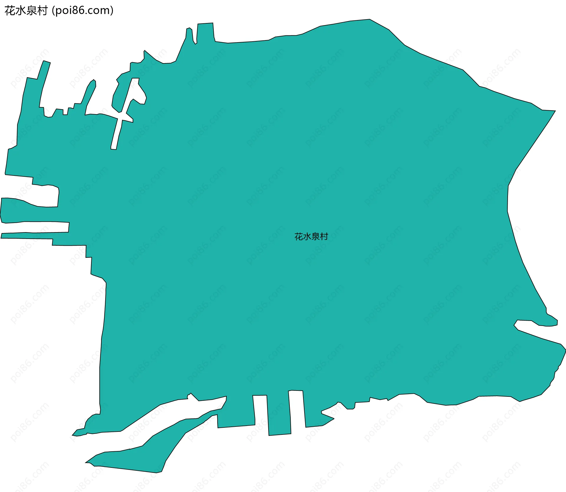 花水泉村边界地图