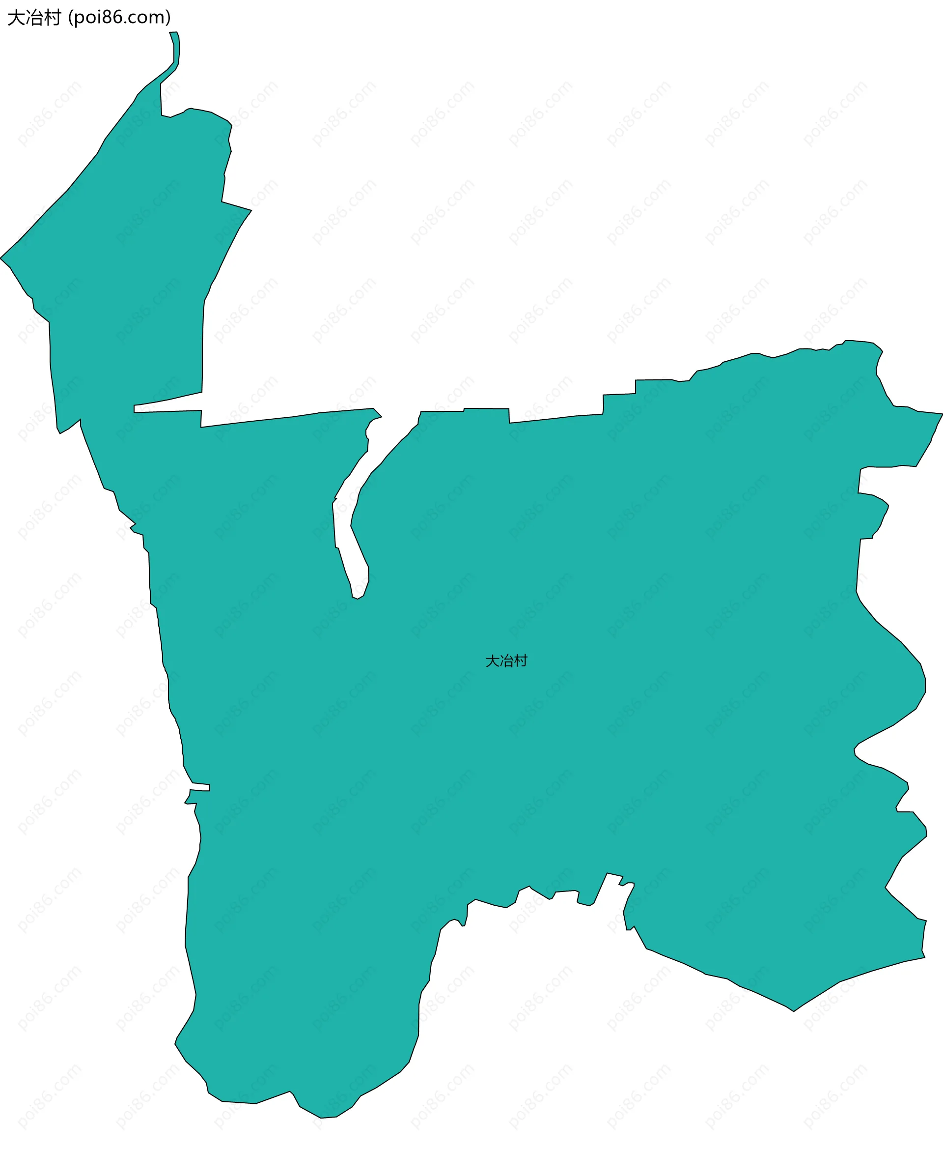 大冶村边界地图