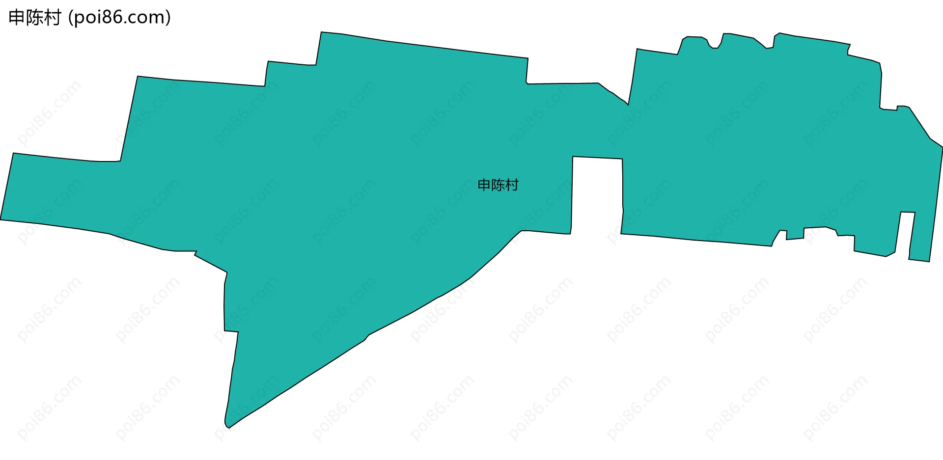 申陈村边界地图