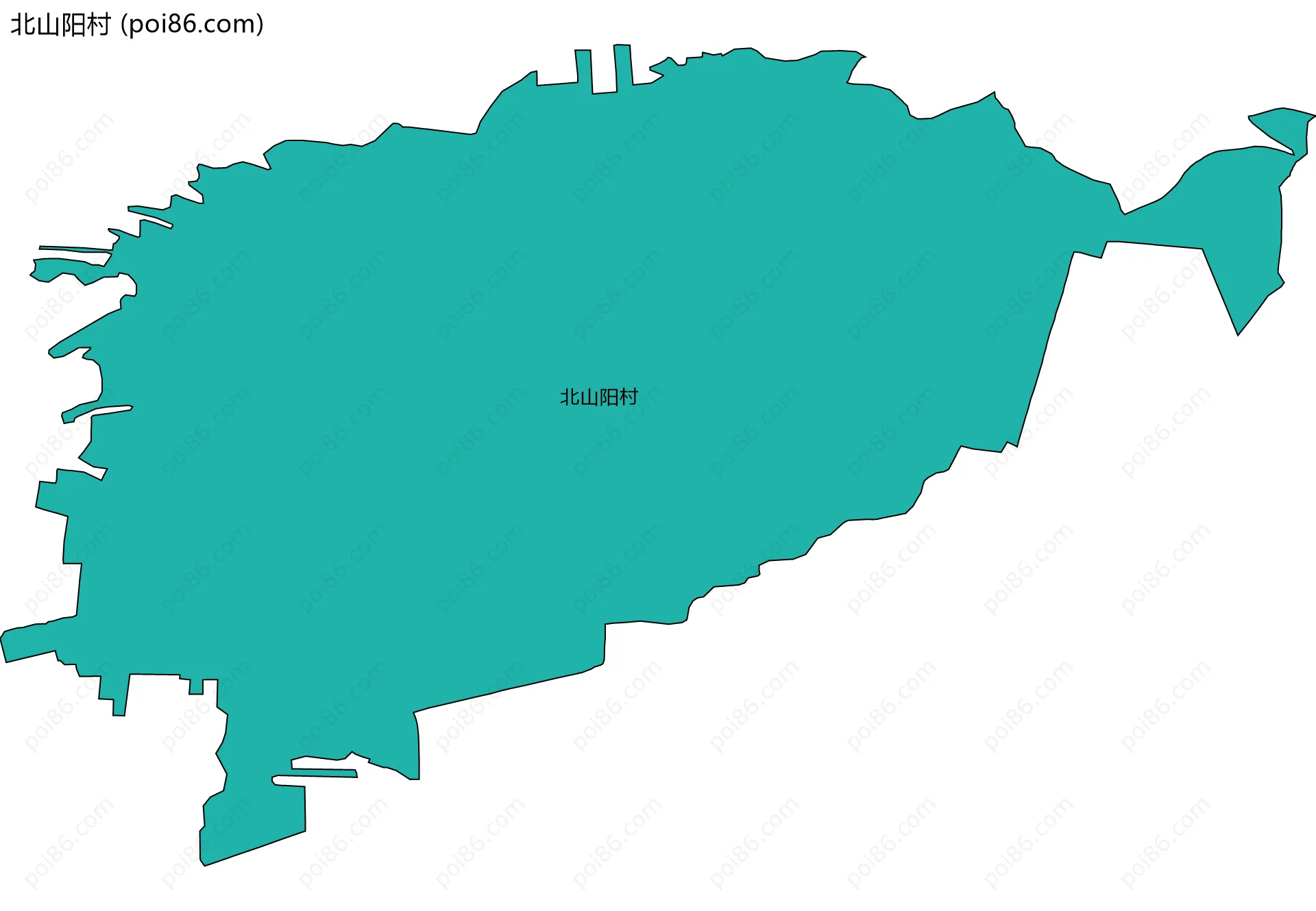 北山阳村边界地图