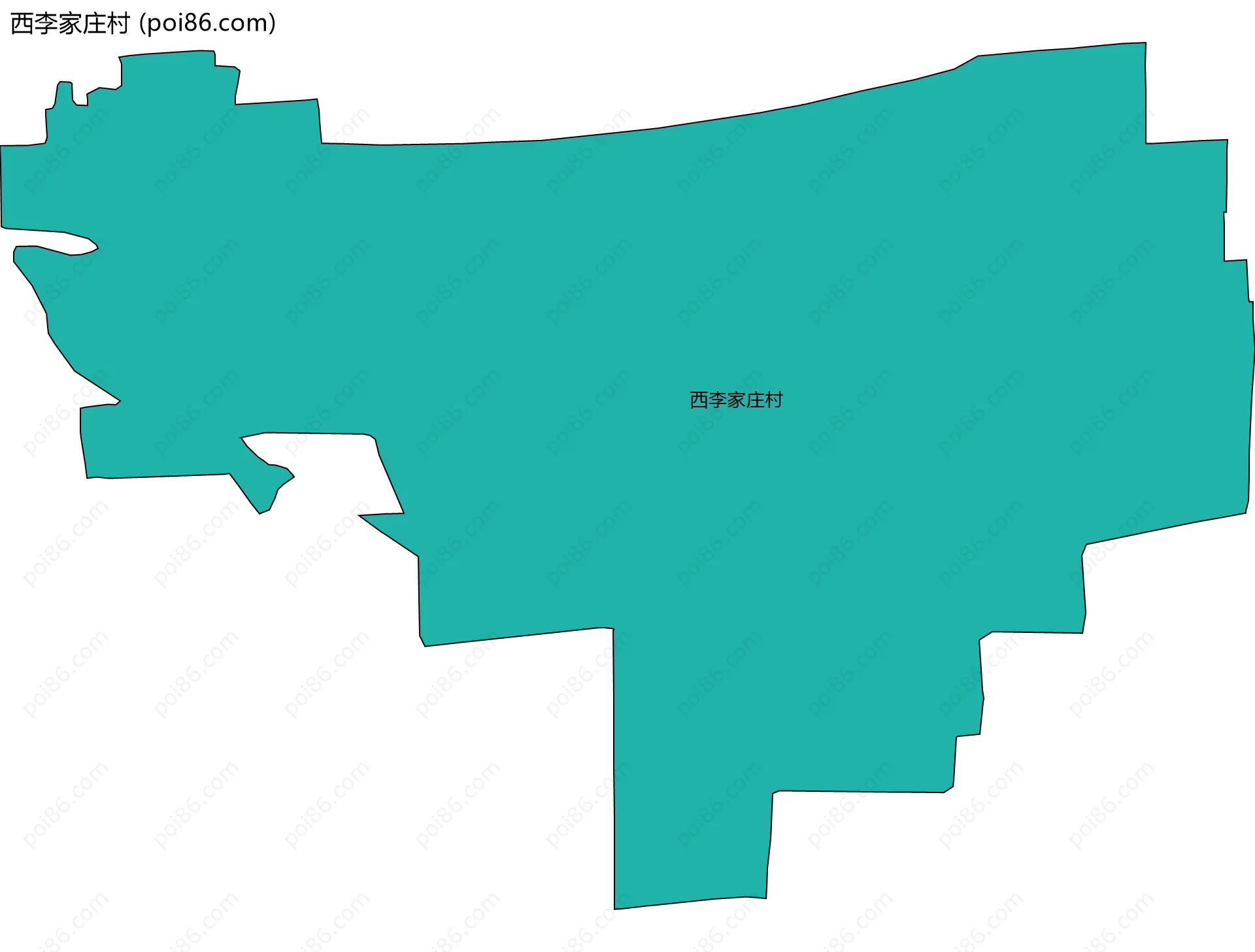 西李家庄村边界地图