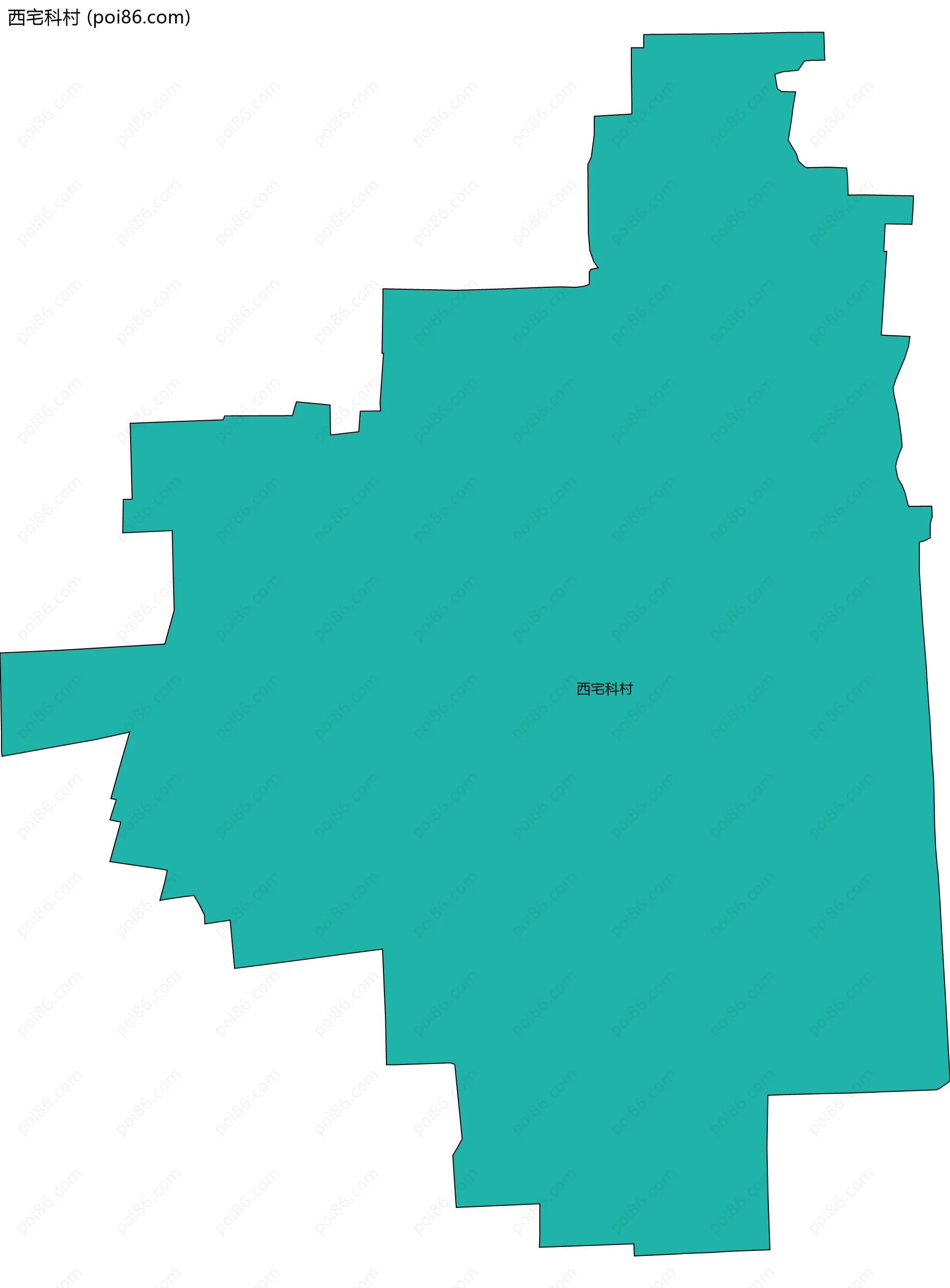 西宅科村边界地图