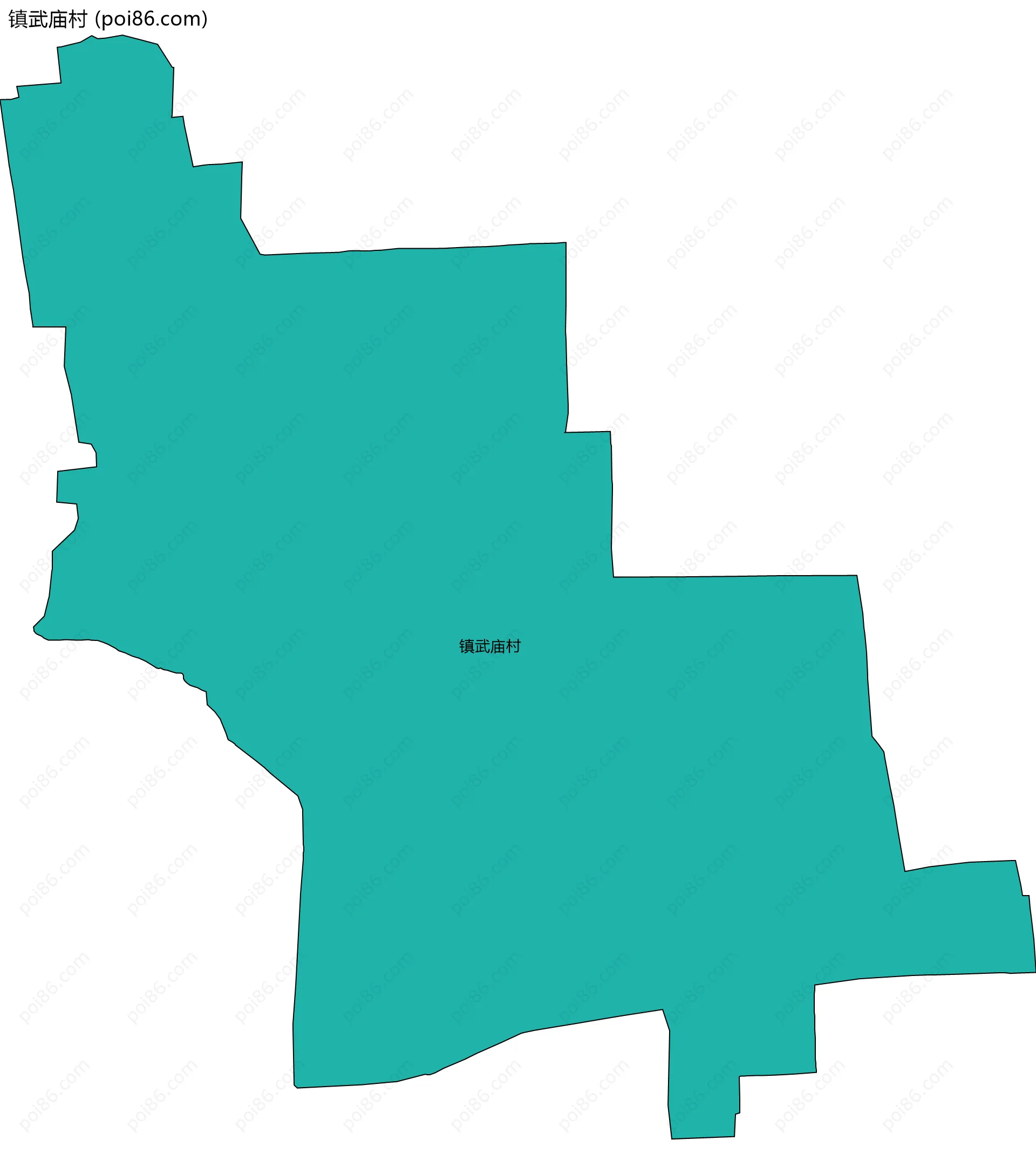 镇武庙村边界地图