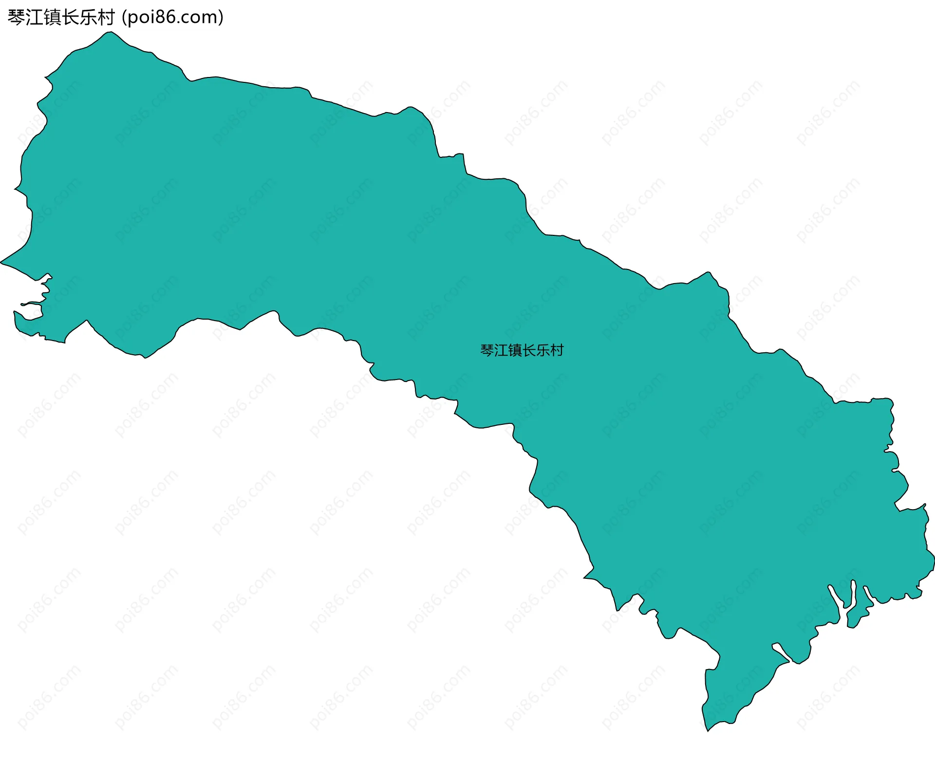琴江镇长乐村边界地图