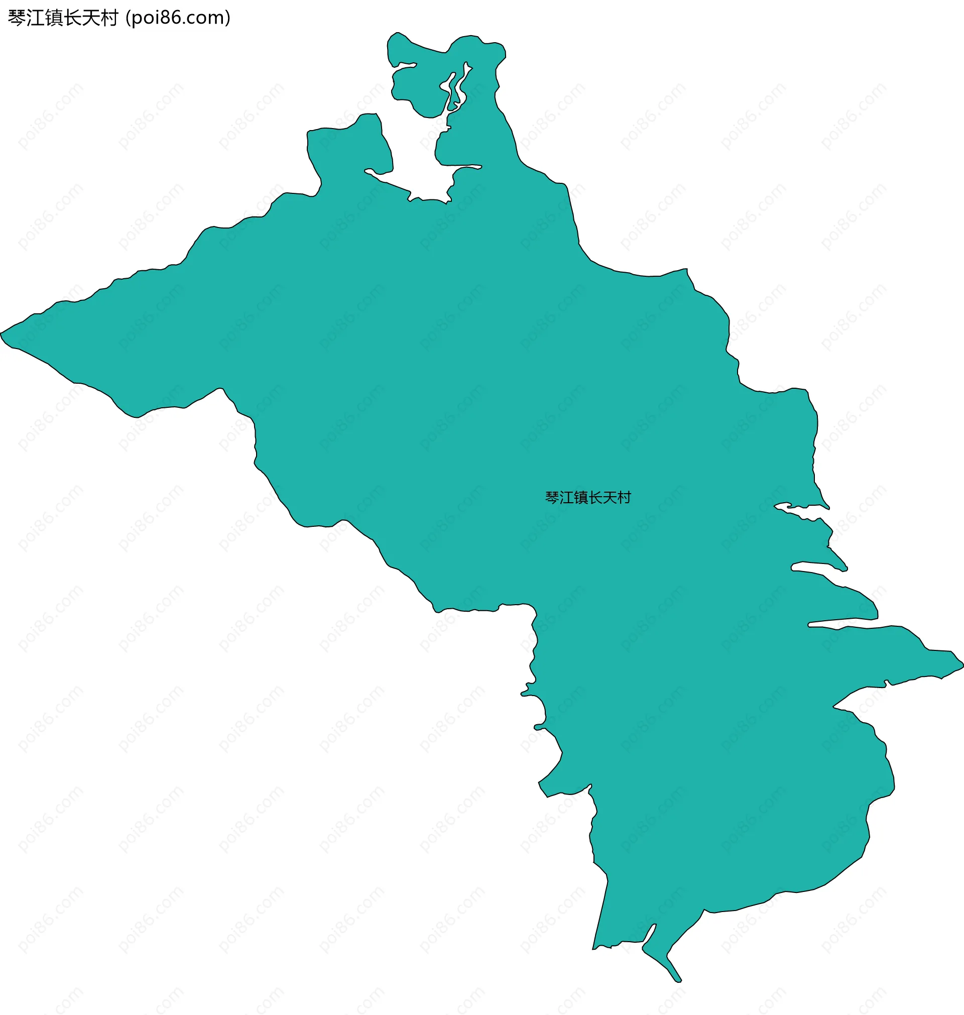 琴江镇长天村边界地图