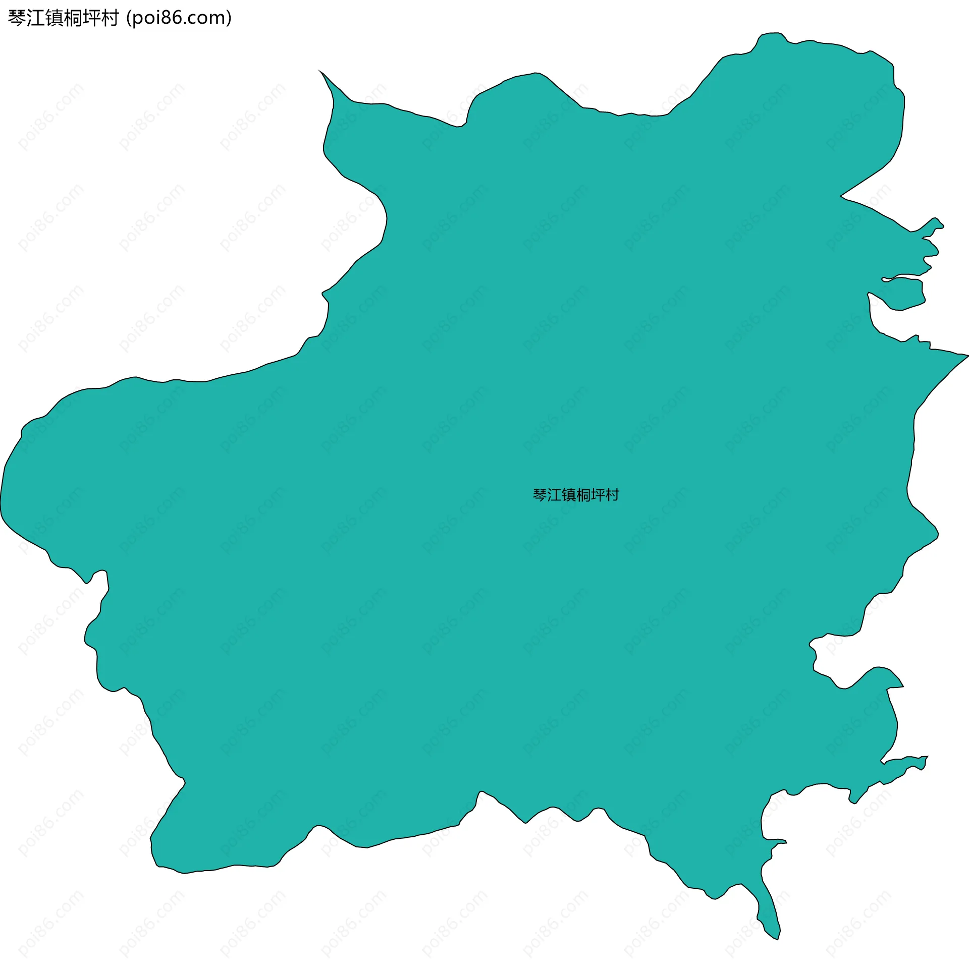 琴江镇桐坪村边界地图