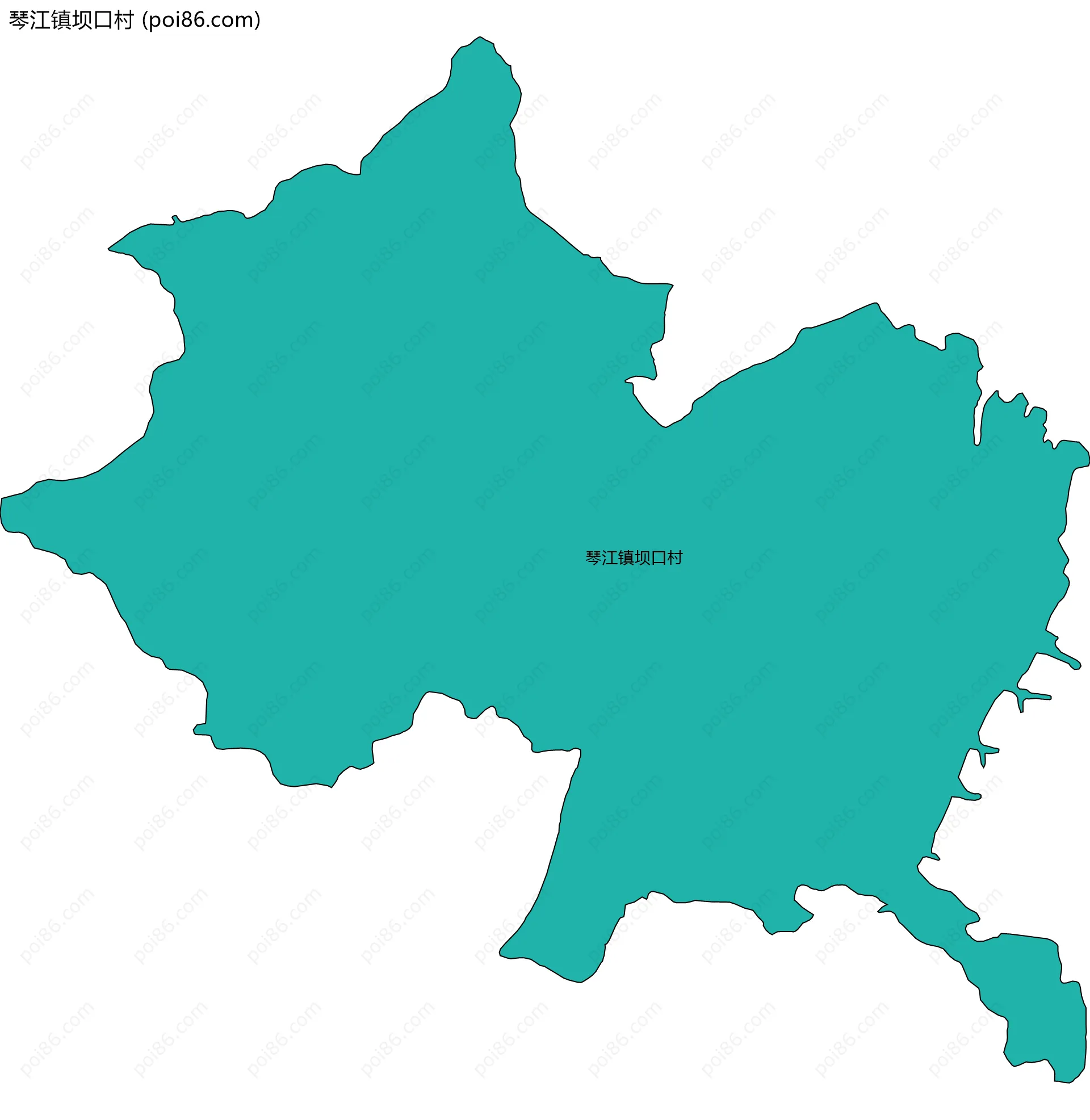 琴江镇坝口村边界地图