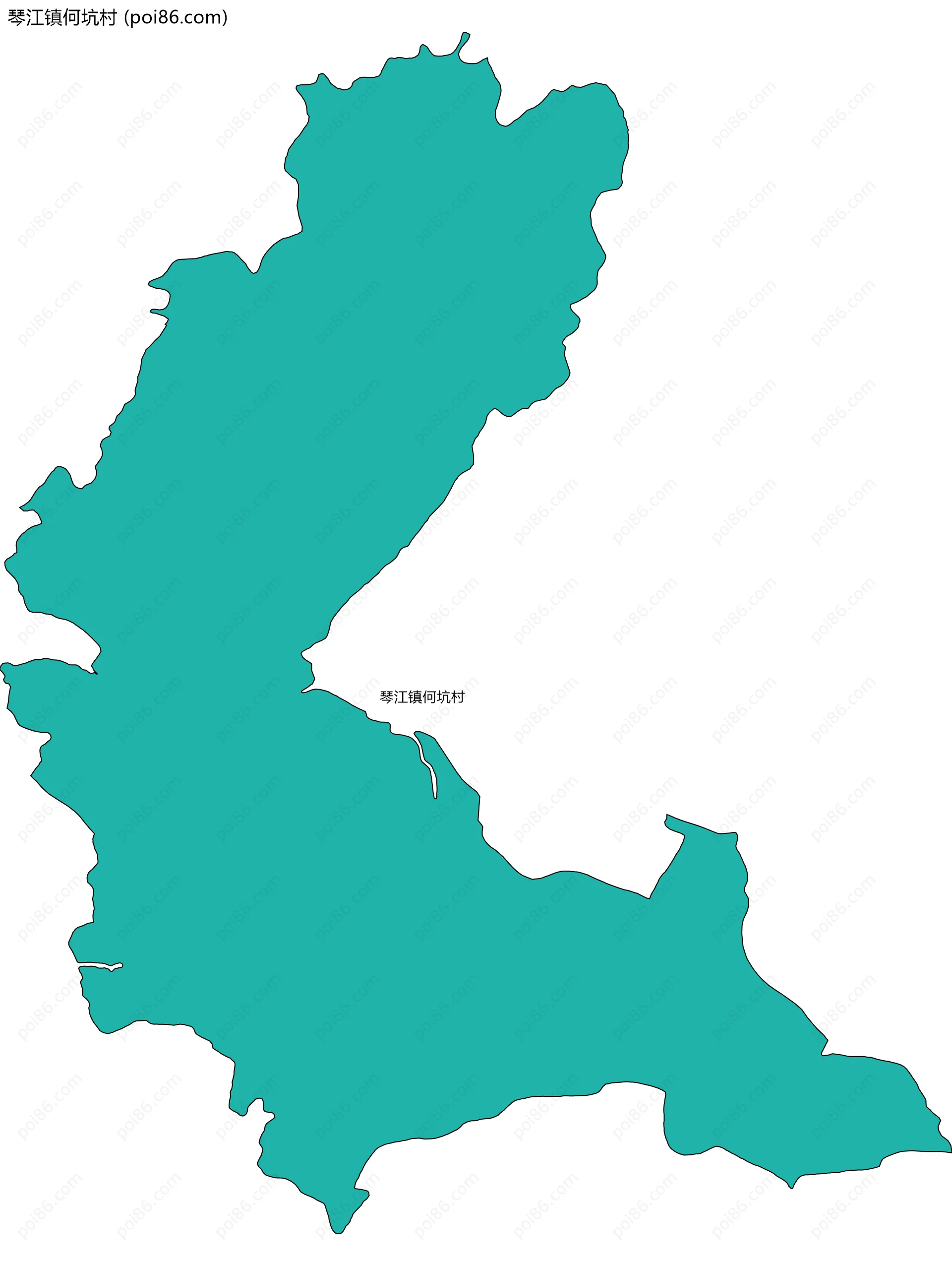 琴江镇何坑村边界地图