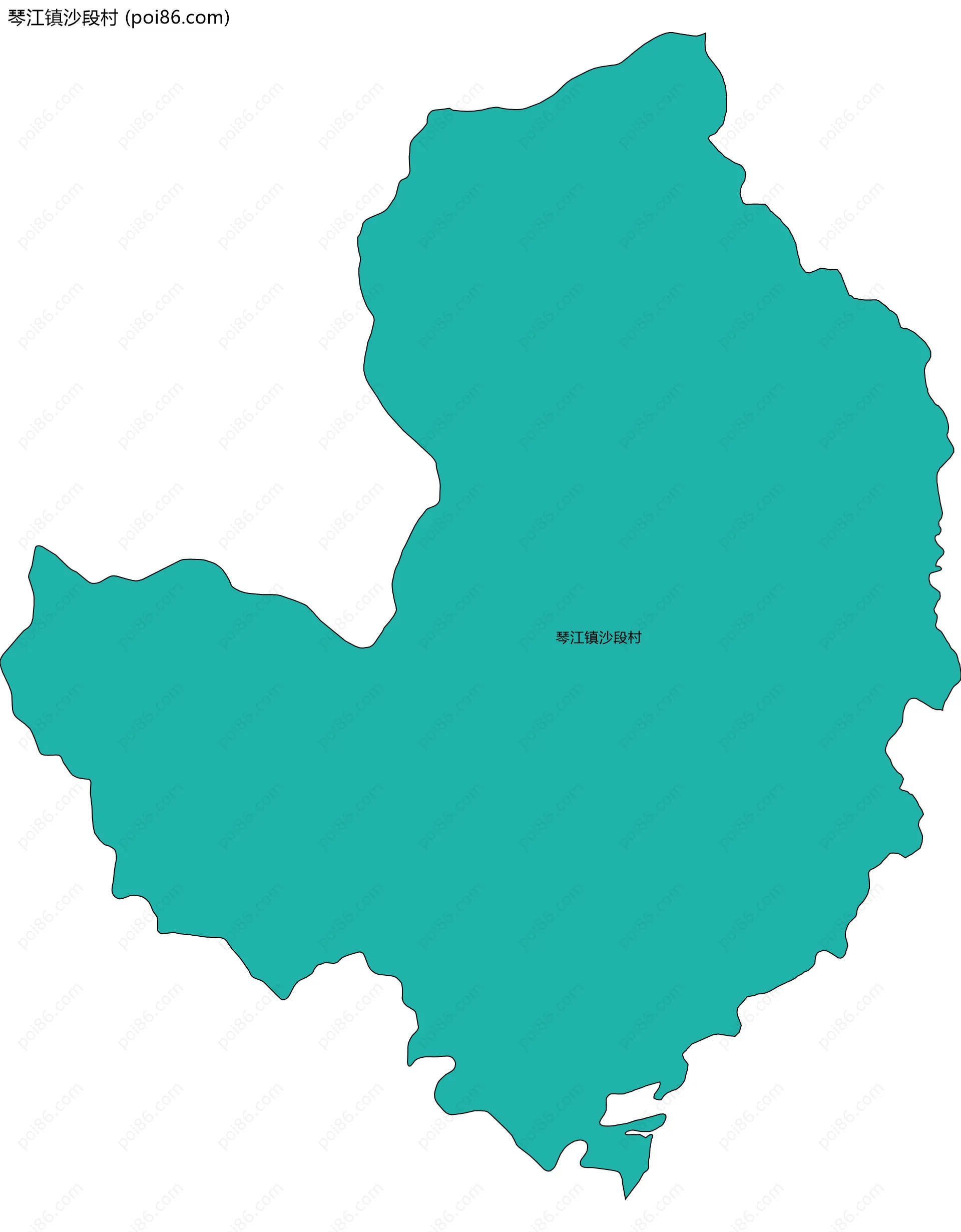 琴江镇沙段村边界地图