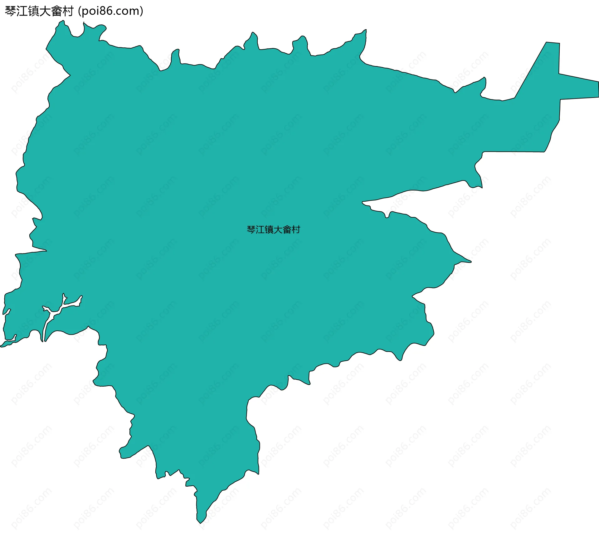 琴江镇大畲村边界地图