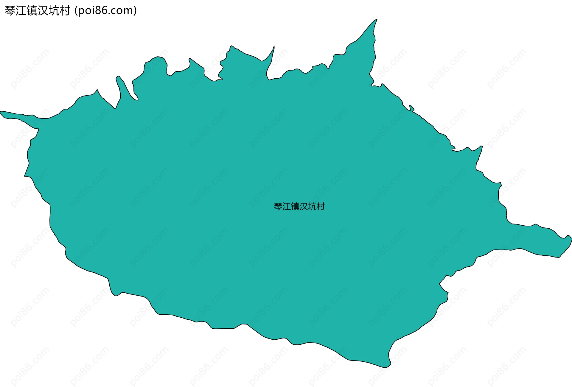 琴江镇汉坑村边界地图
