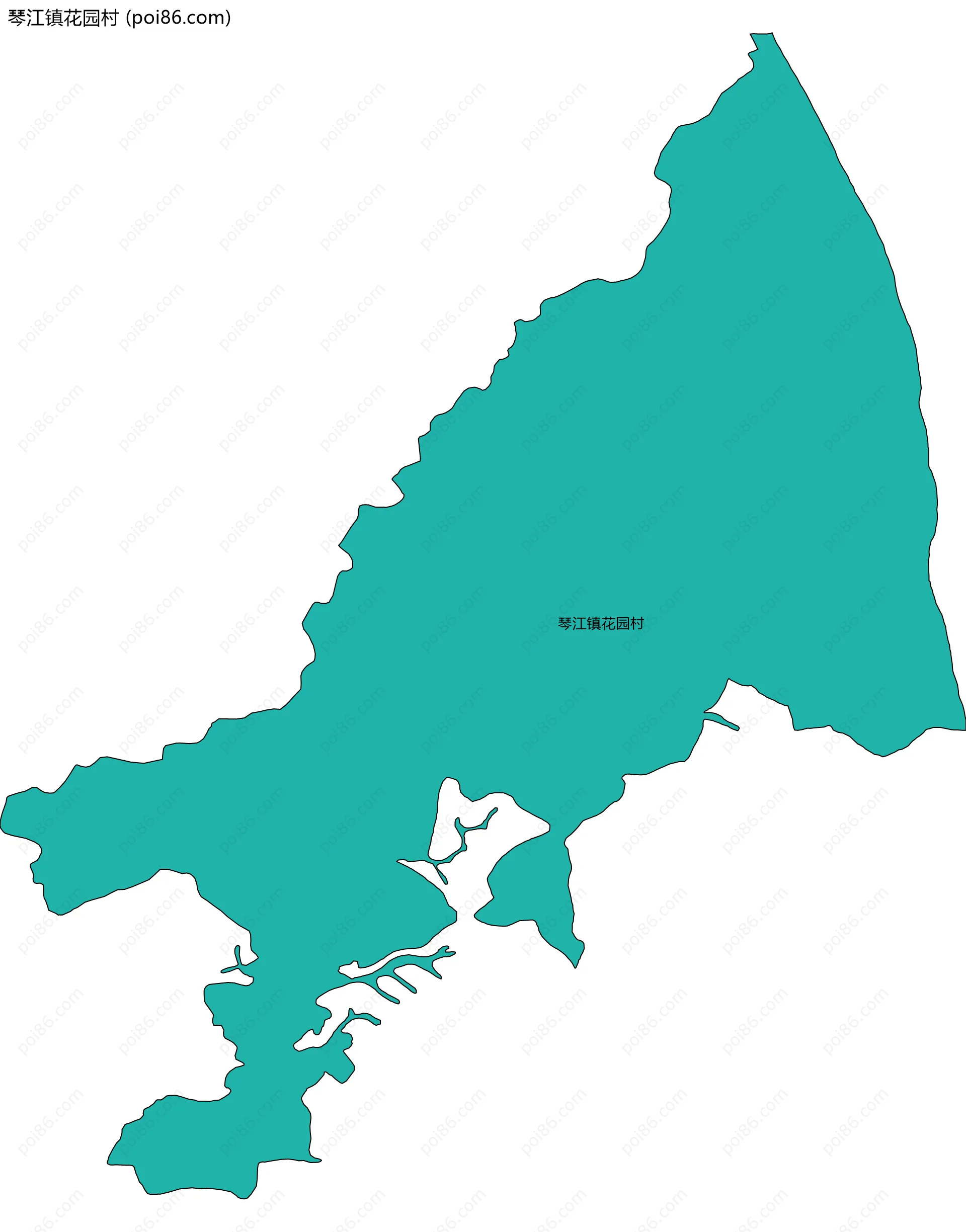 琴江镇花园村边界地图