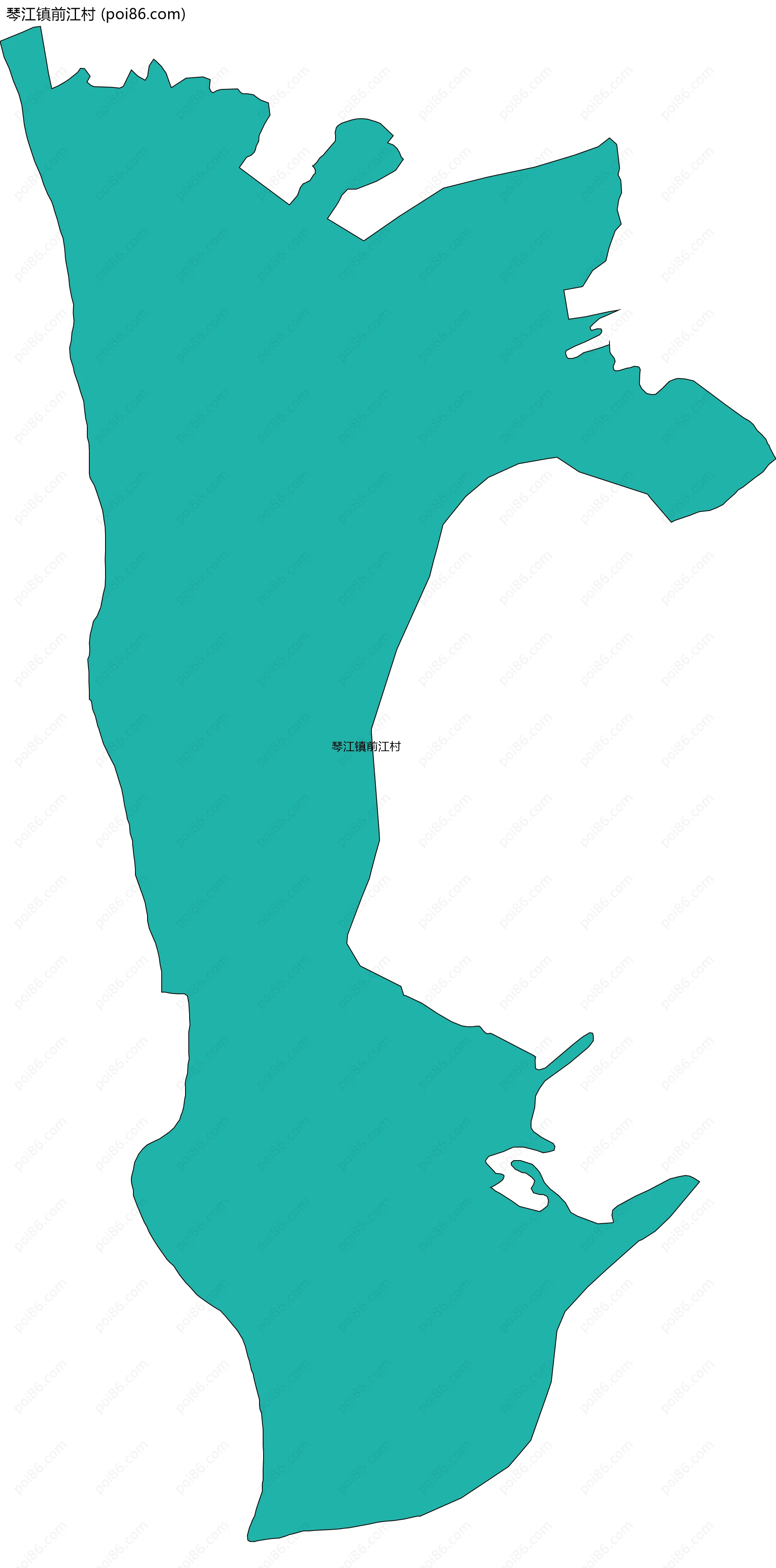 琴江镇前江村边界地图
