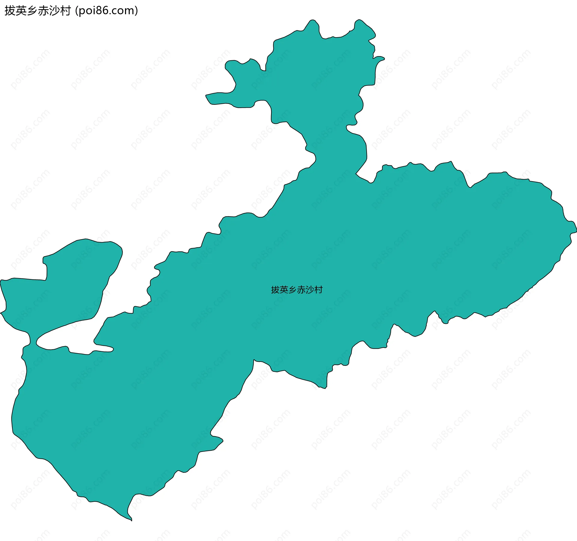 拔英乡赤沙村边界地图
