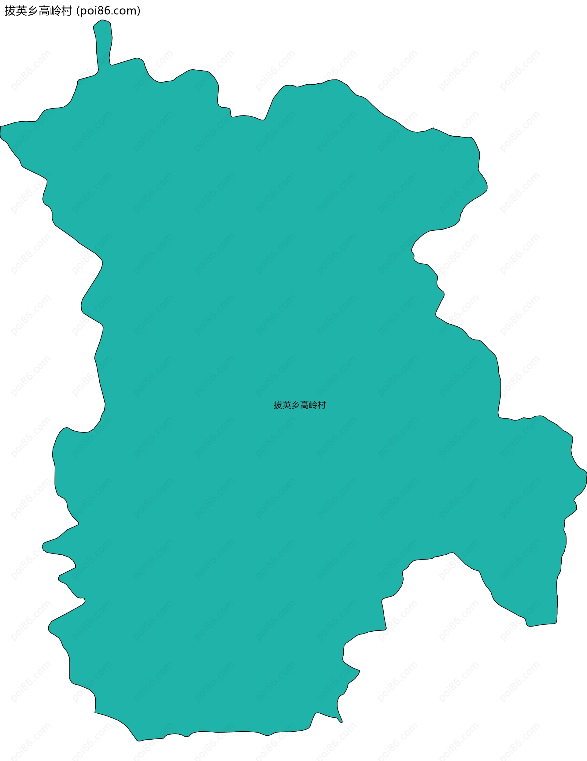 拔英乡高岭村边界地图