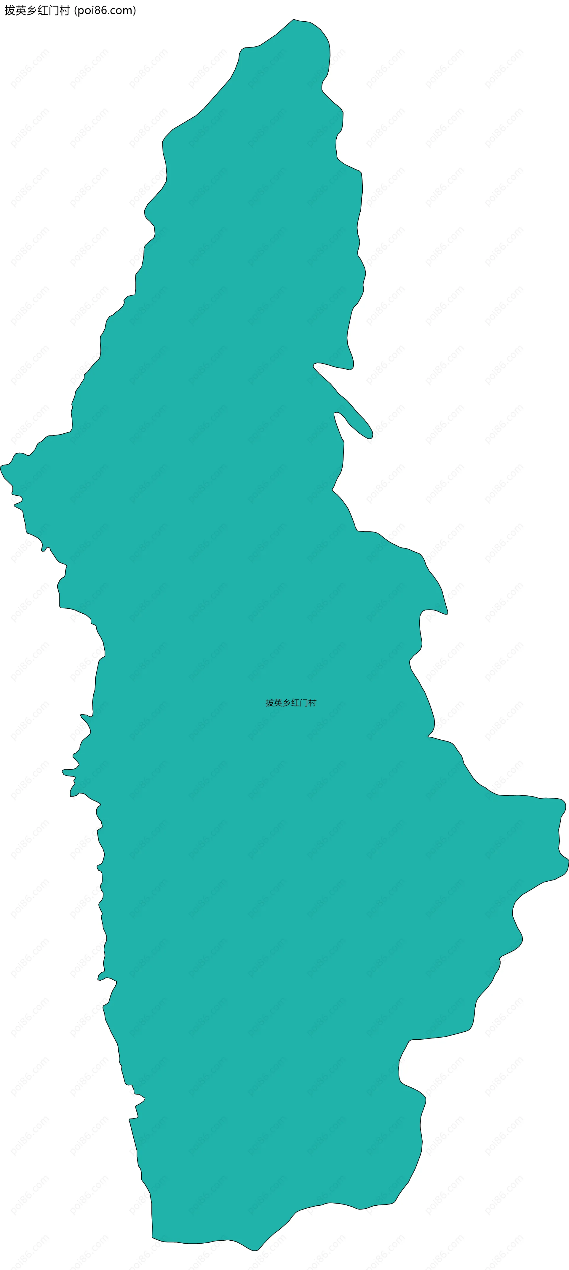 拔英乡红门村边界地图