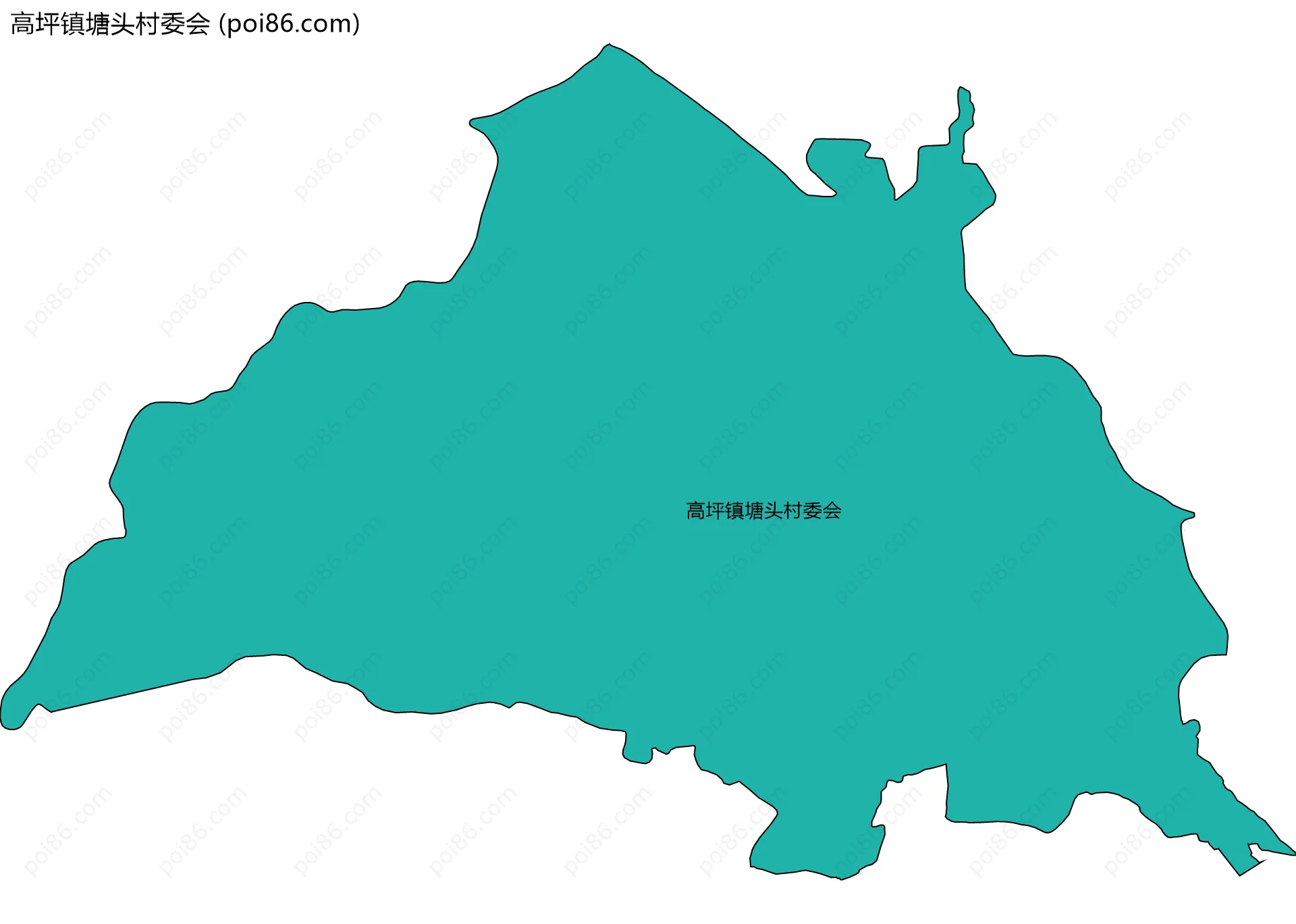 高坪镇塘头村委会边界地图