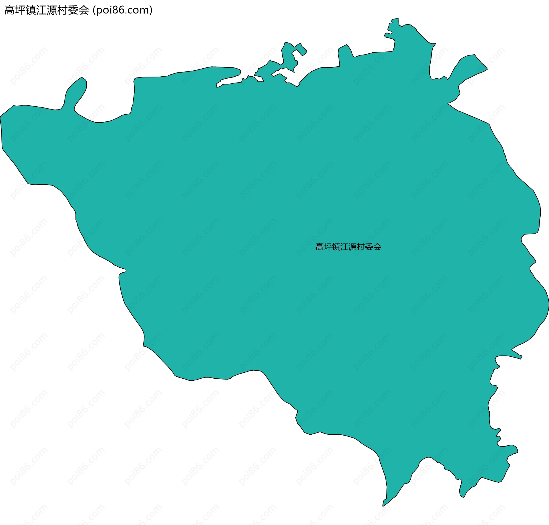 高坪镇江源村委会边界地图