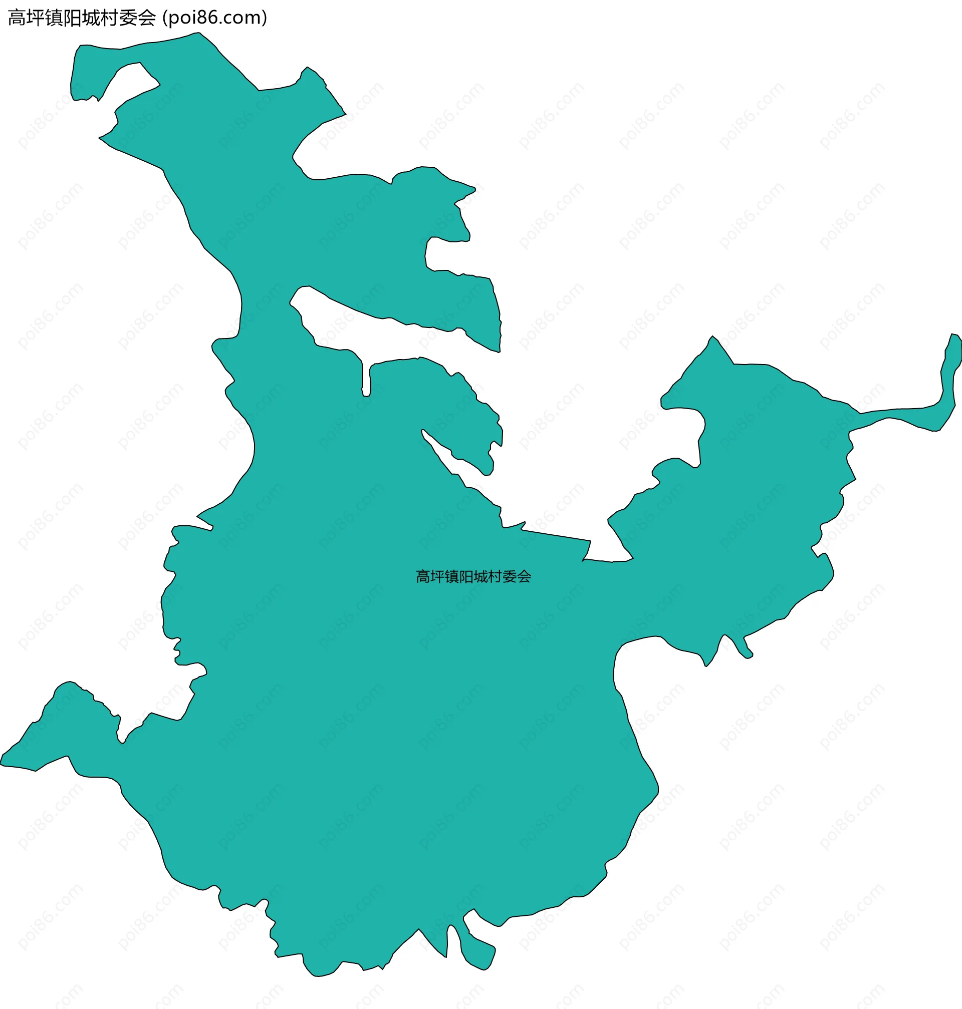 高坪镇阳城村委会边界地图