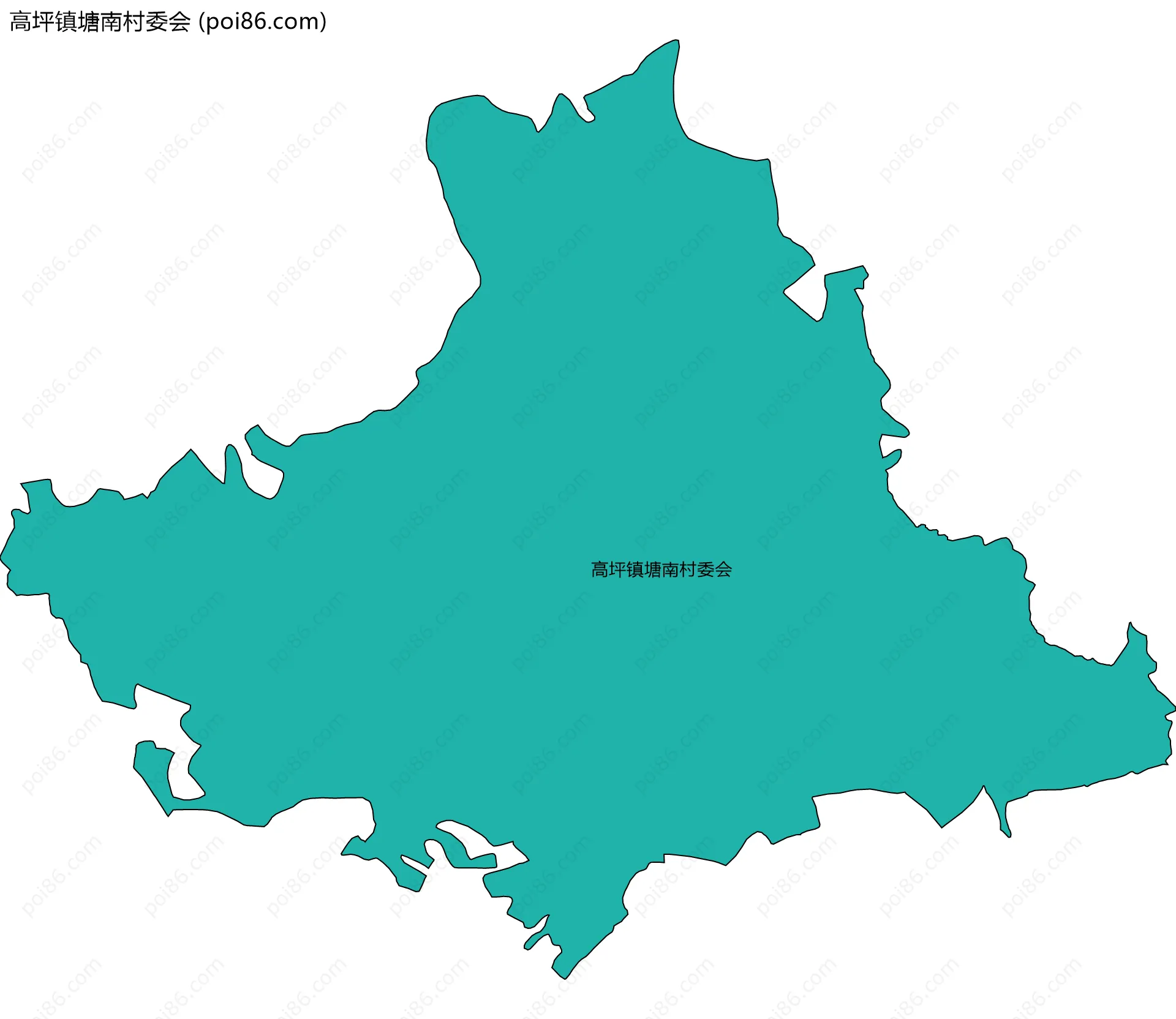 高坪镇塘南村委会边界地图