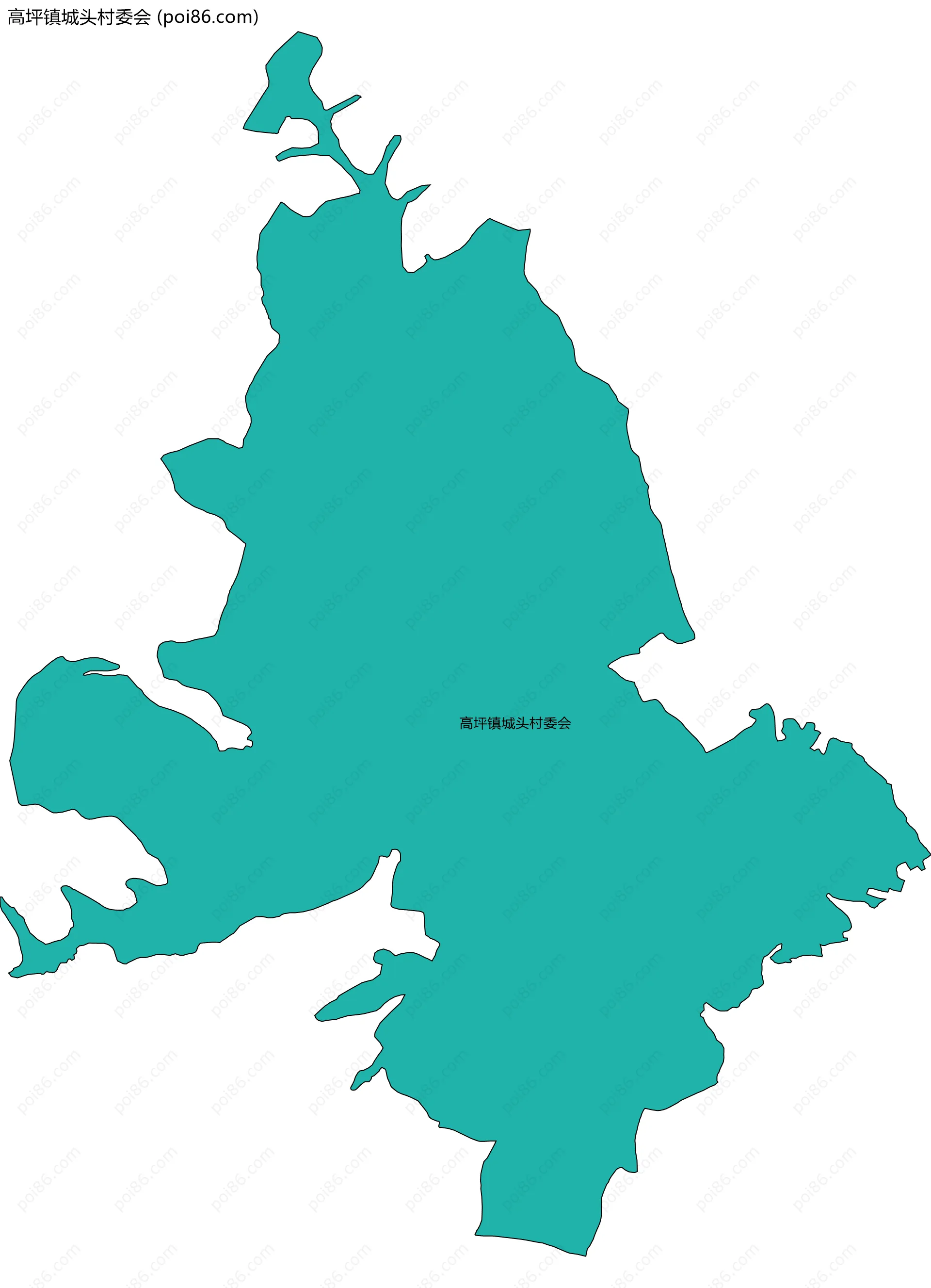 高坪镇城头村委会边界地图