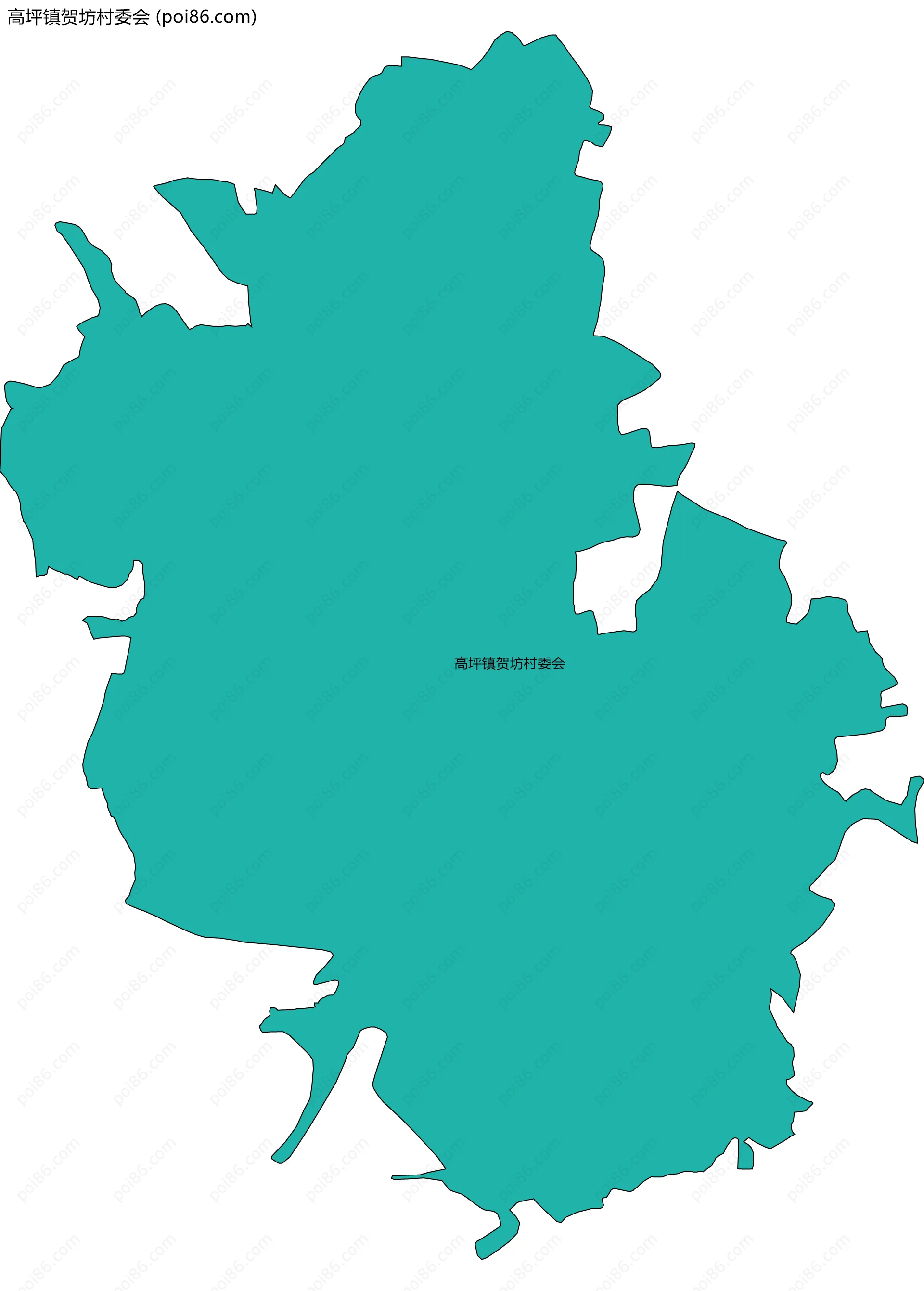 高坪镇贺坊村委会边界地图