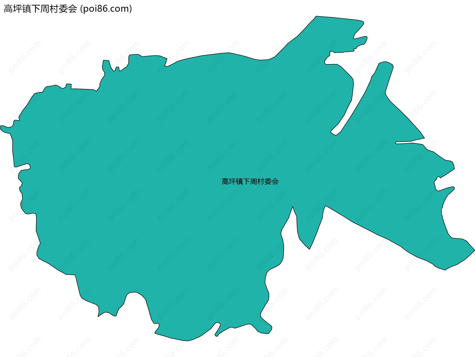 高坪镇下周村委会边界地图