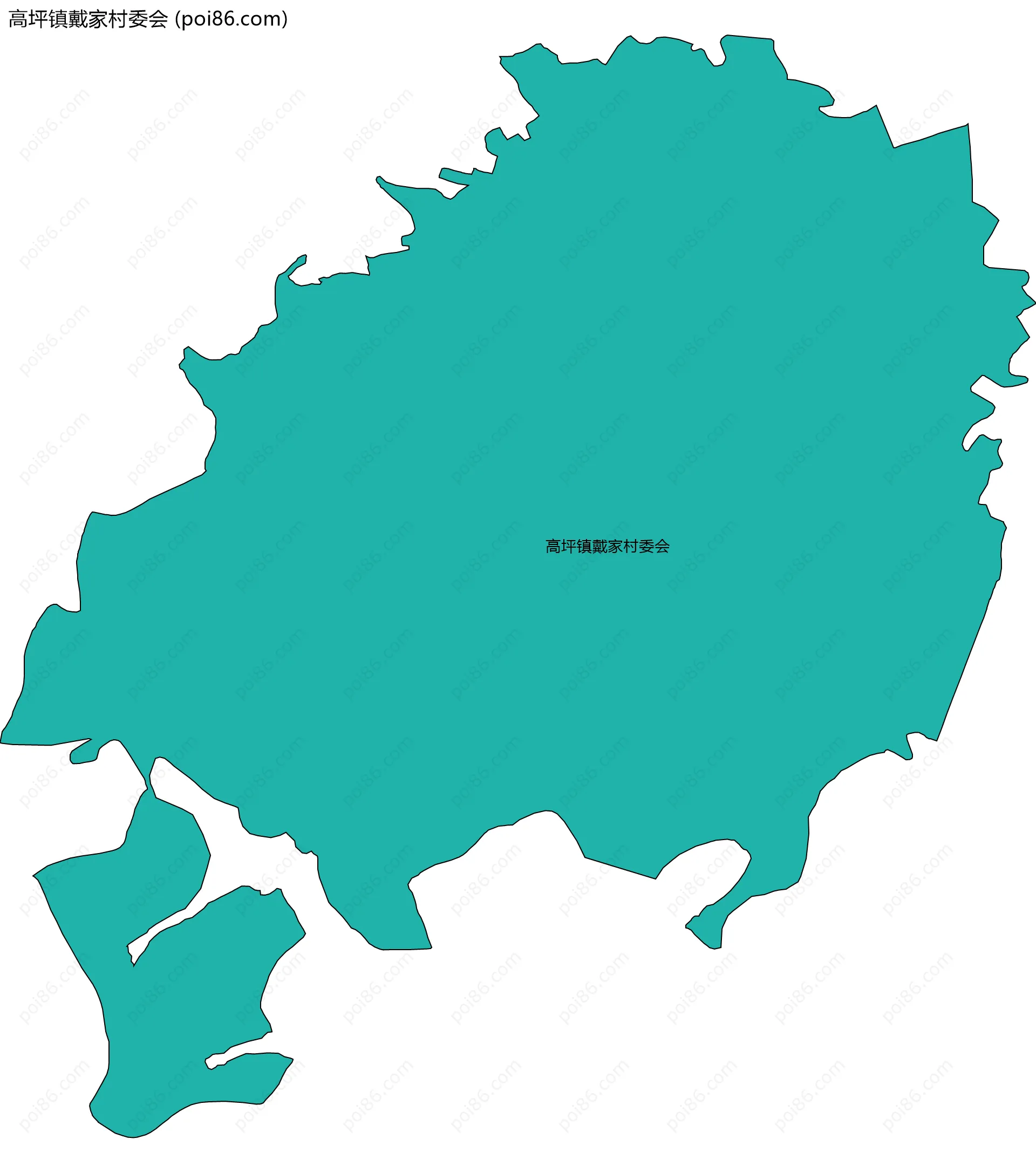 高坪镇戴家村委会边界地图