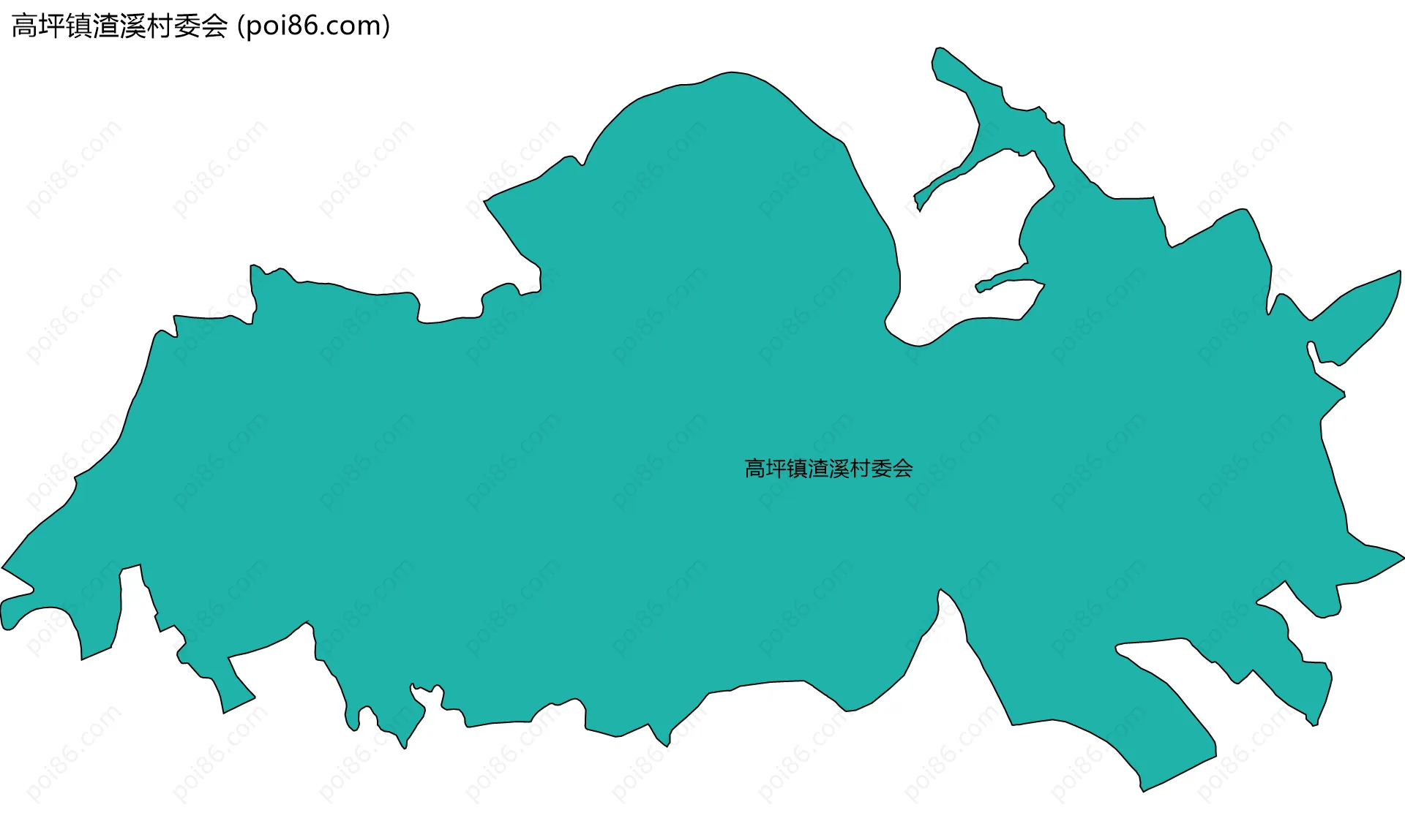 高坪镇渣溪村委会边界地图