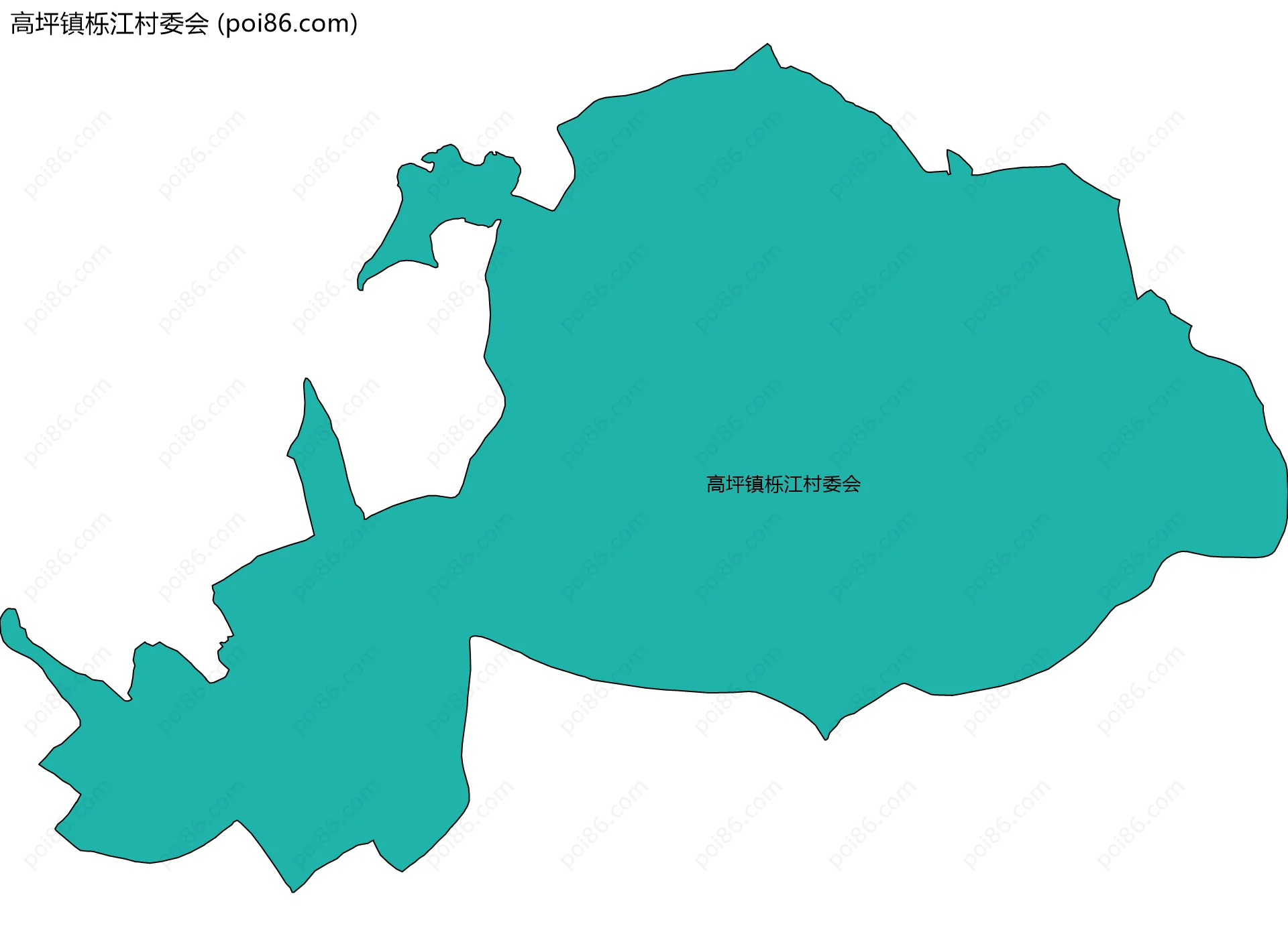 高坪镇栎江村委会边界地图
