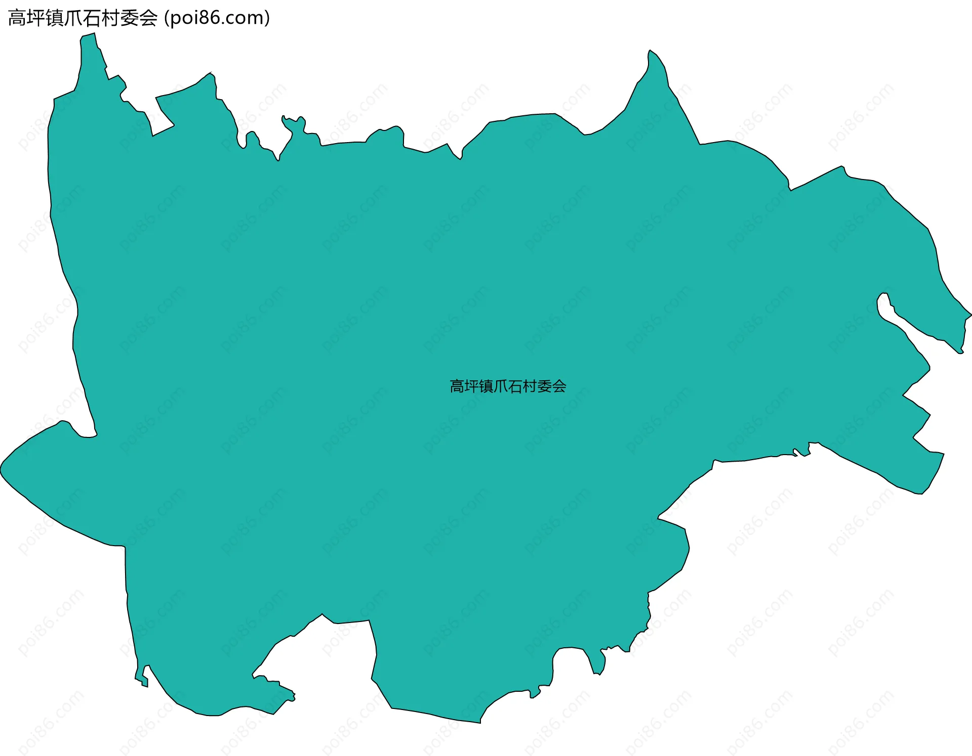 高坪镇爪石村委会边界地图