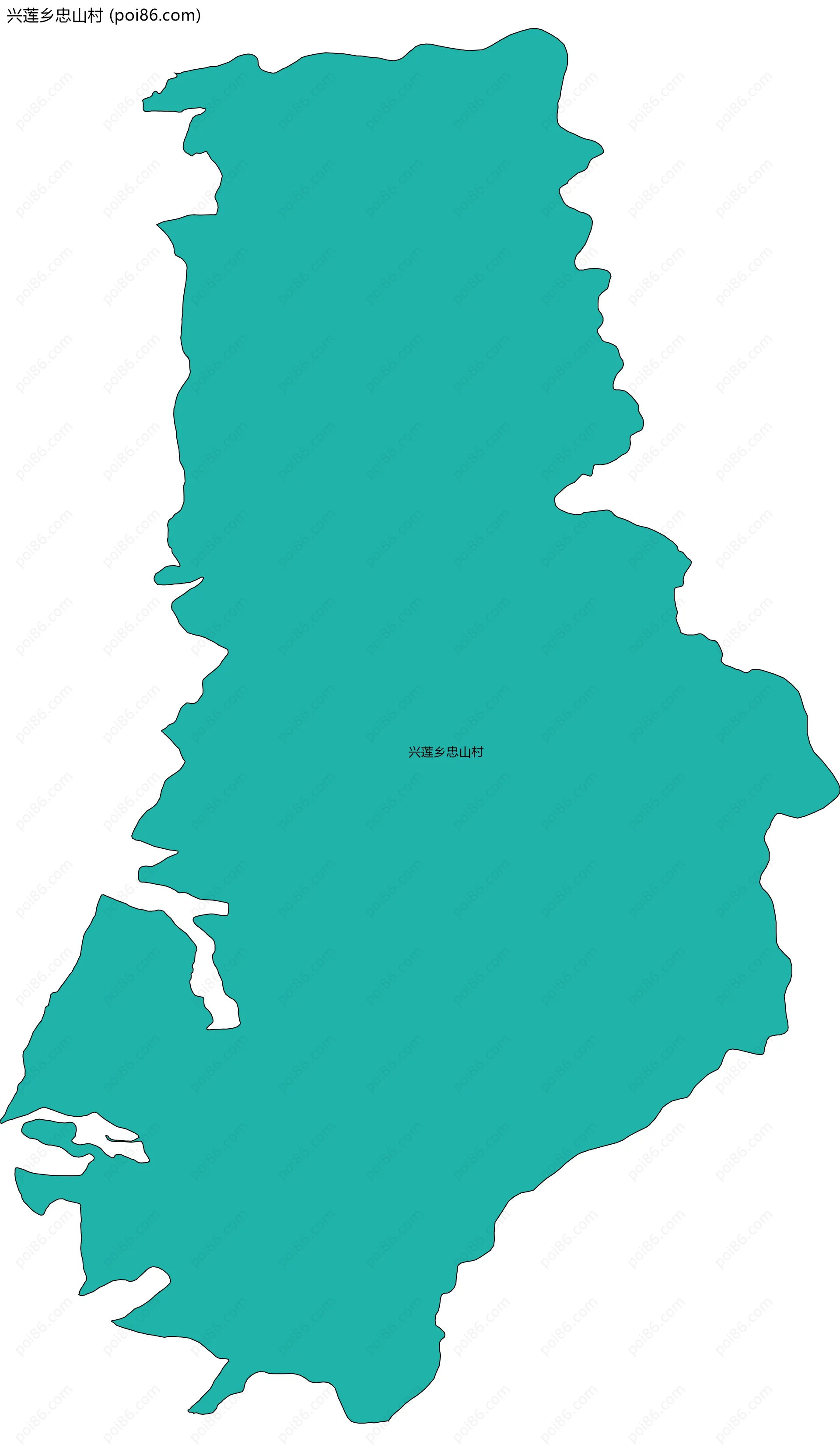 兴莲乡忠山村边界地图