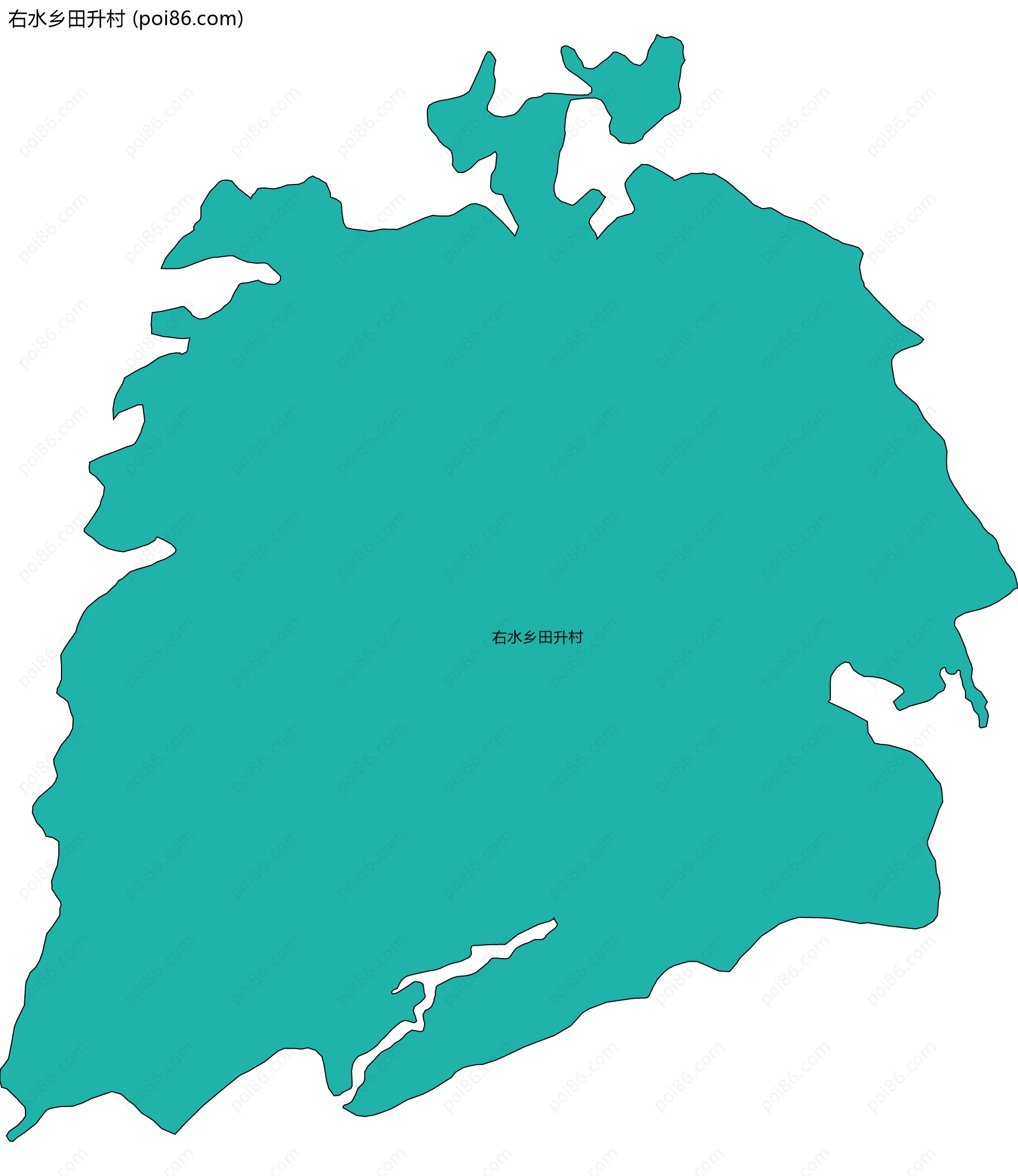 右水乡田升村边界地图