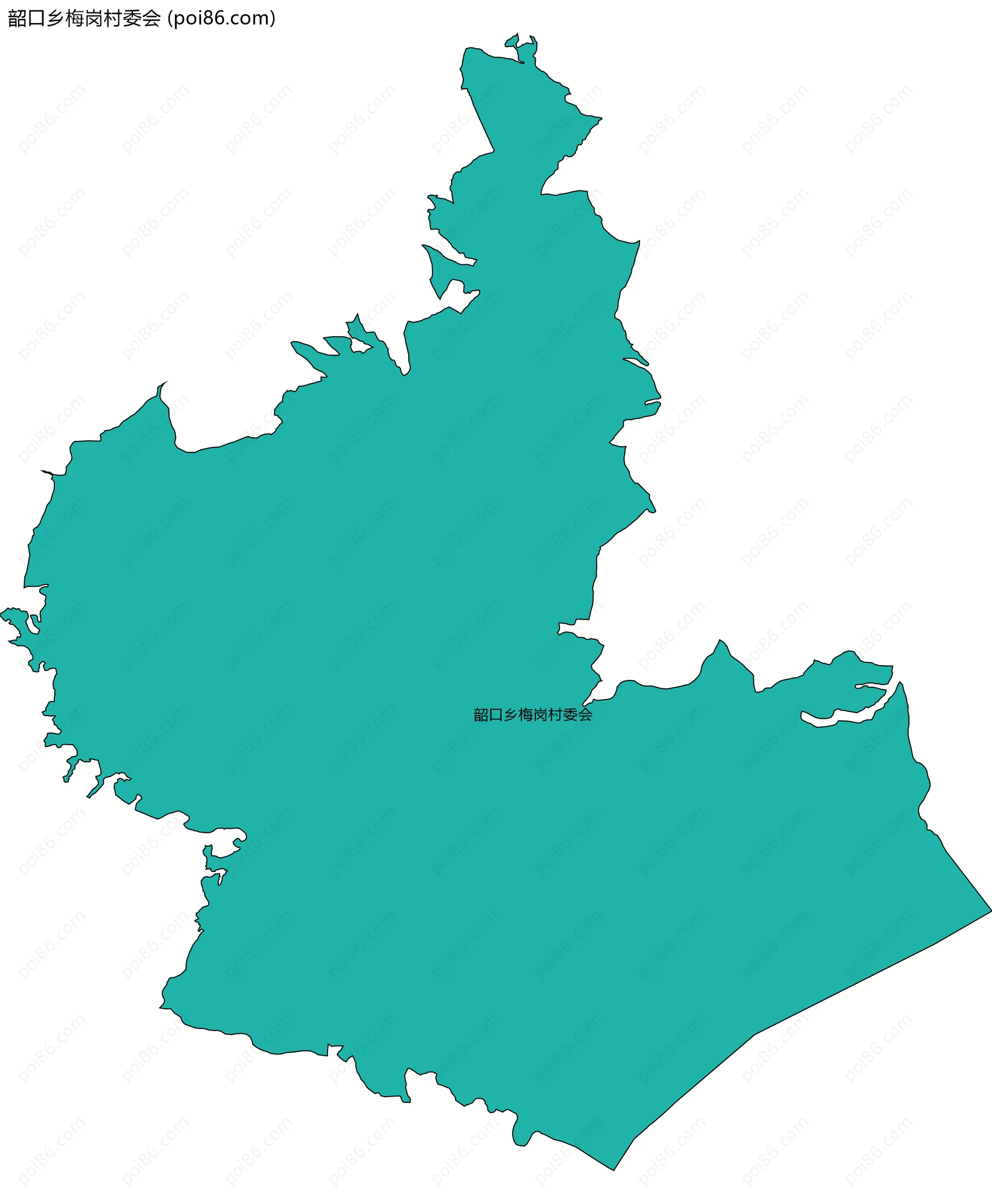 韶口乡梅岗村委会边界地图