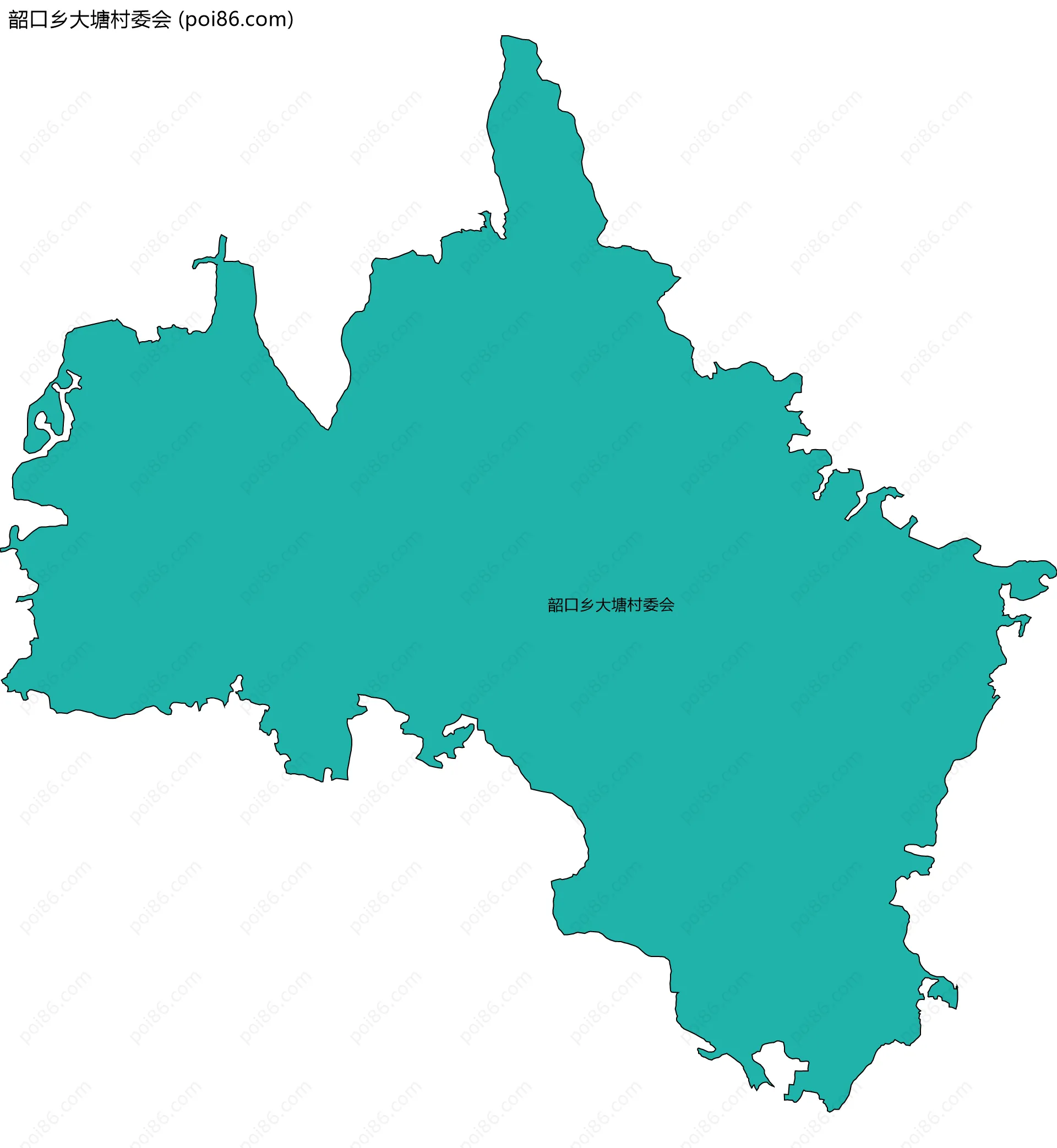 韶口乡大塘村委会边界地图