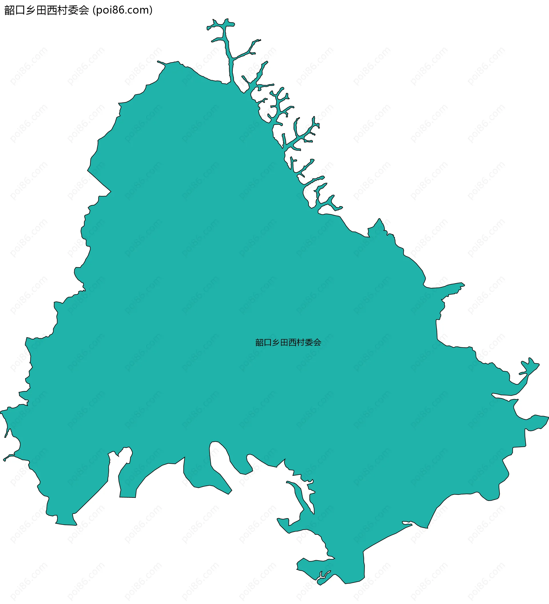 韶口乡田西村委会边界地图