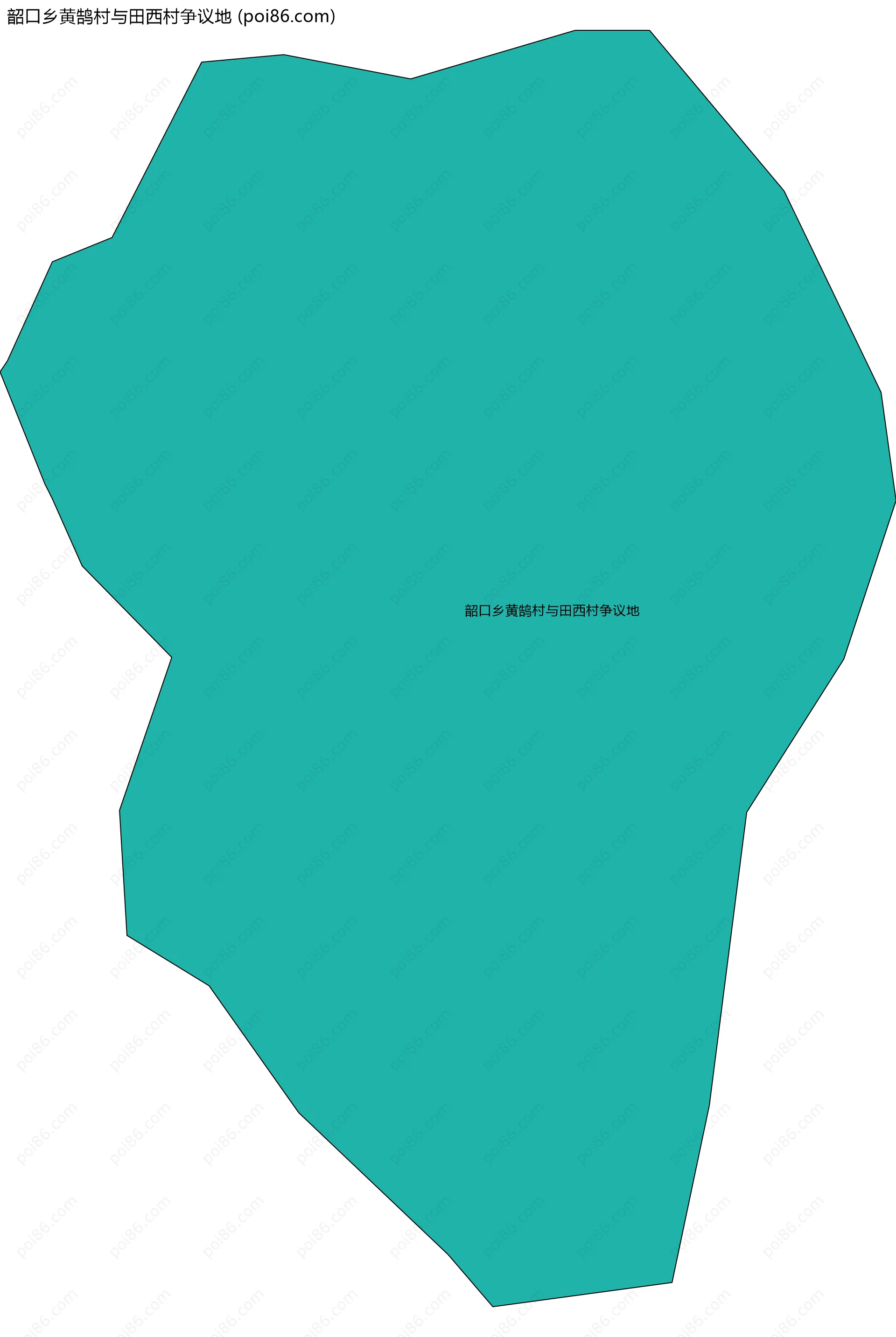 韶口乡黄鹄村与田西村争议地边界地图