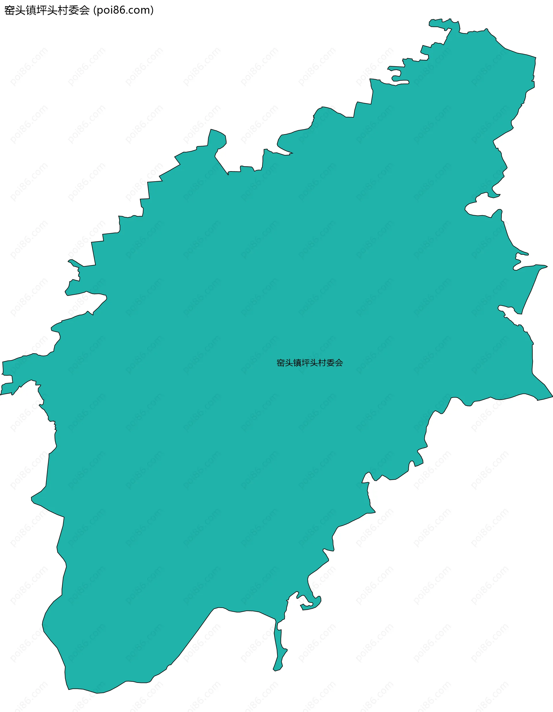 窑头镇坪头村委会边界地图