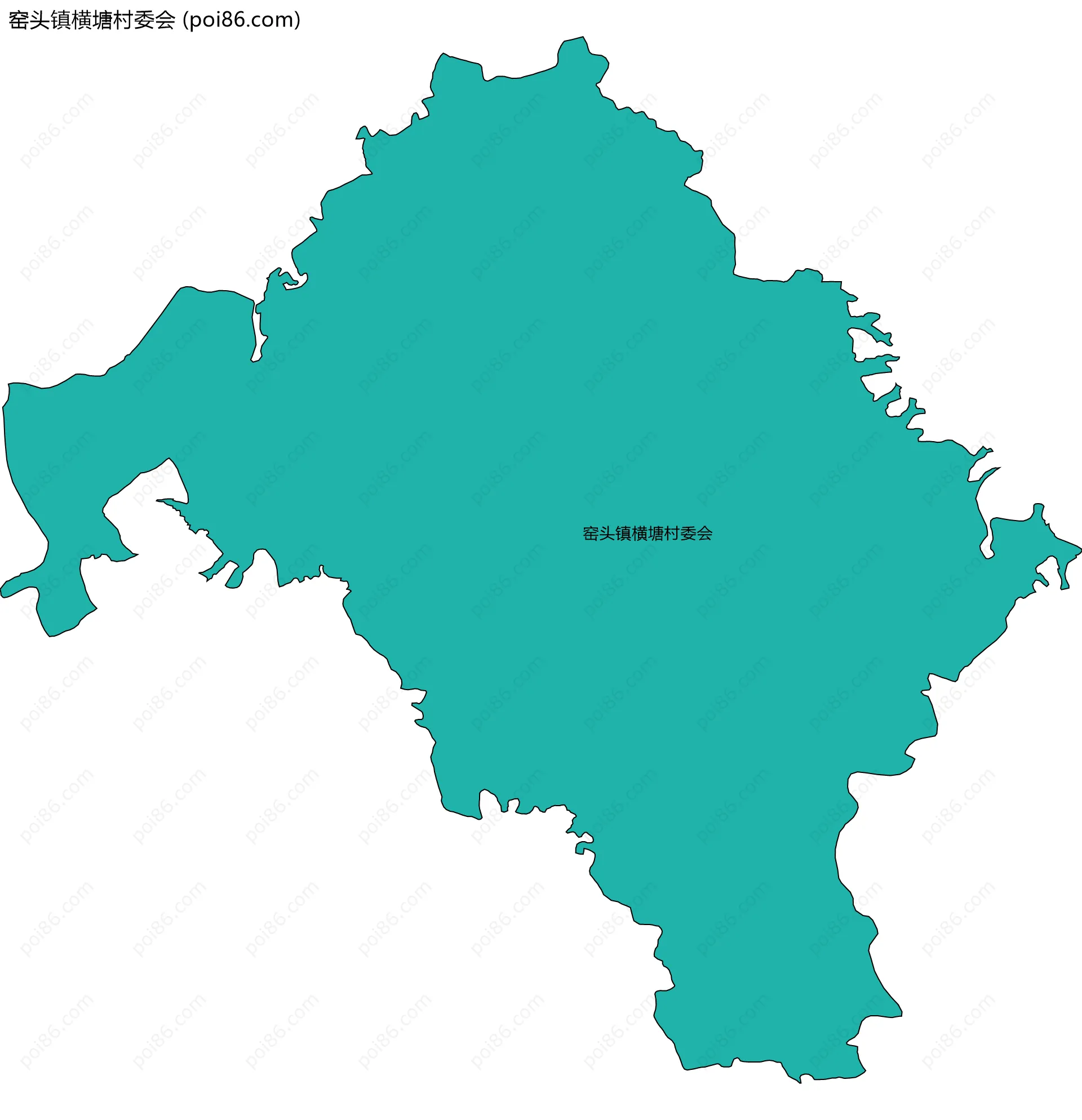 窑头镇横塘村委会边界地图