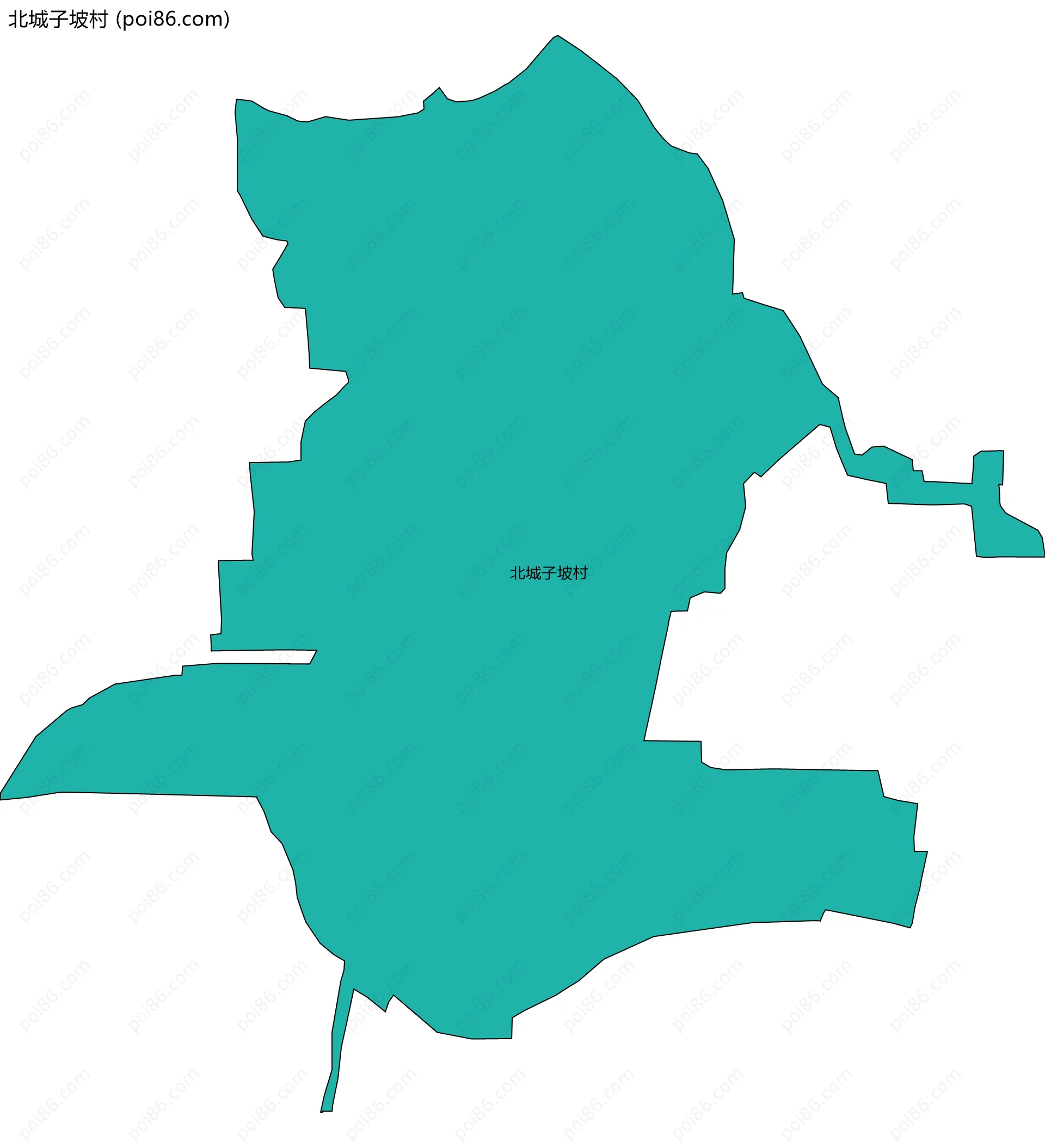 北城子坡村边界地图