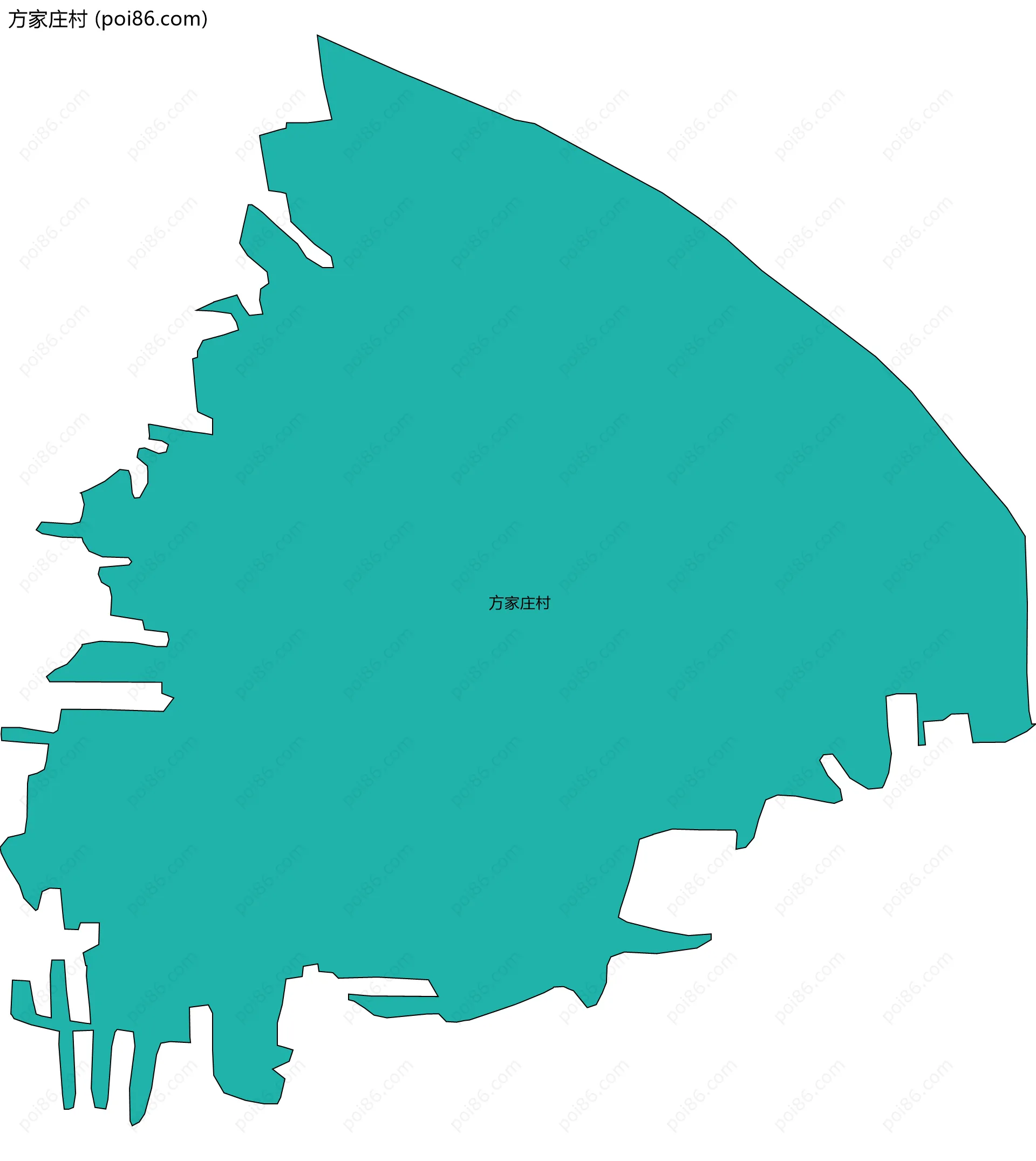 方家庄村边界地图