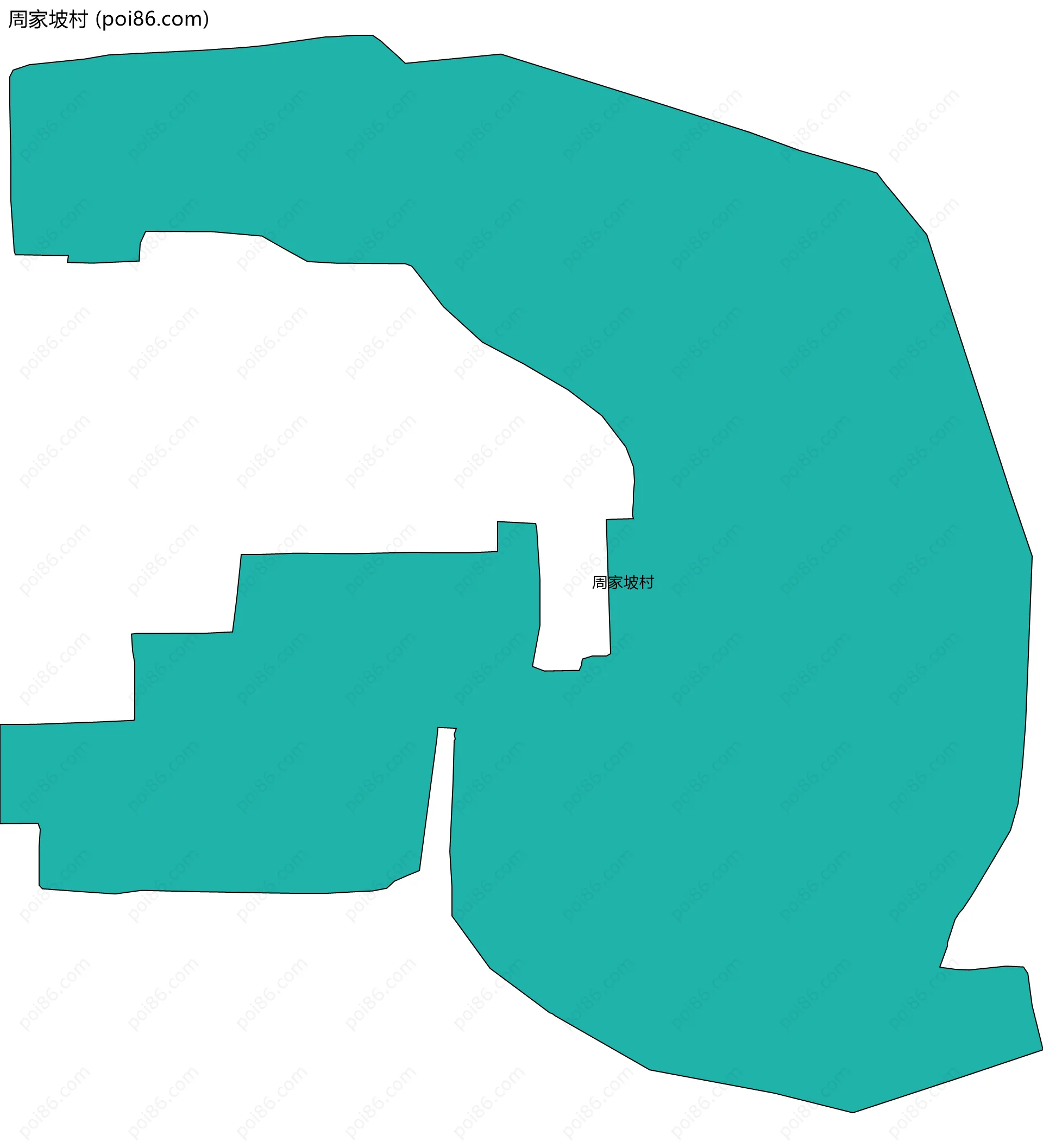 周家坡村边界地图