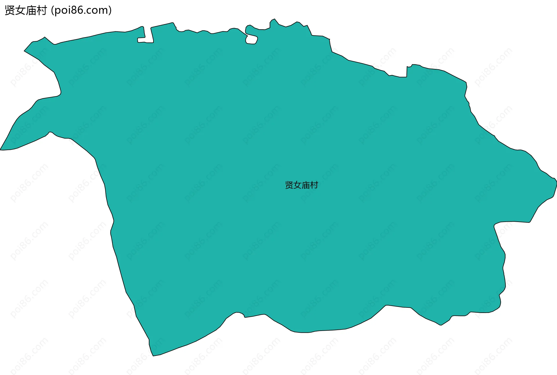 贤女庙村边界地图