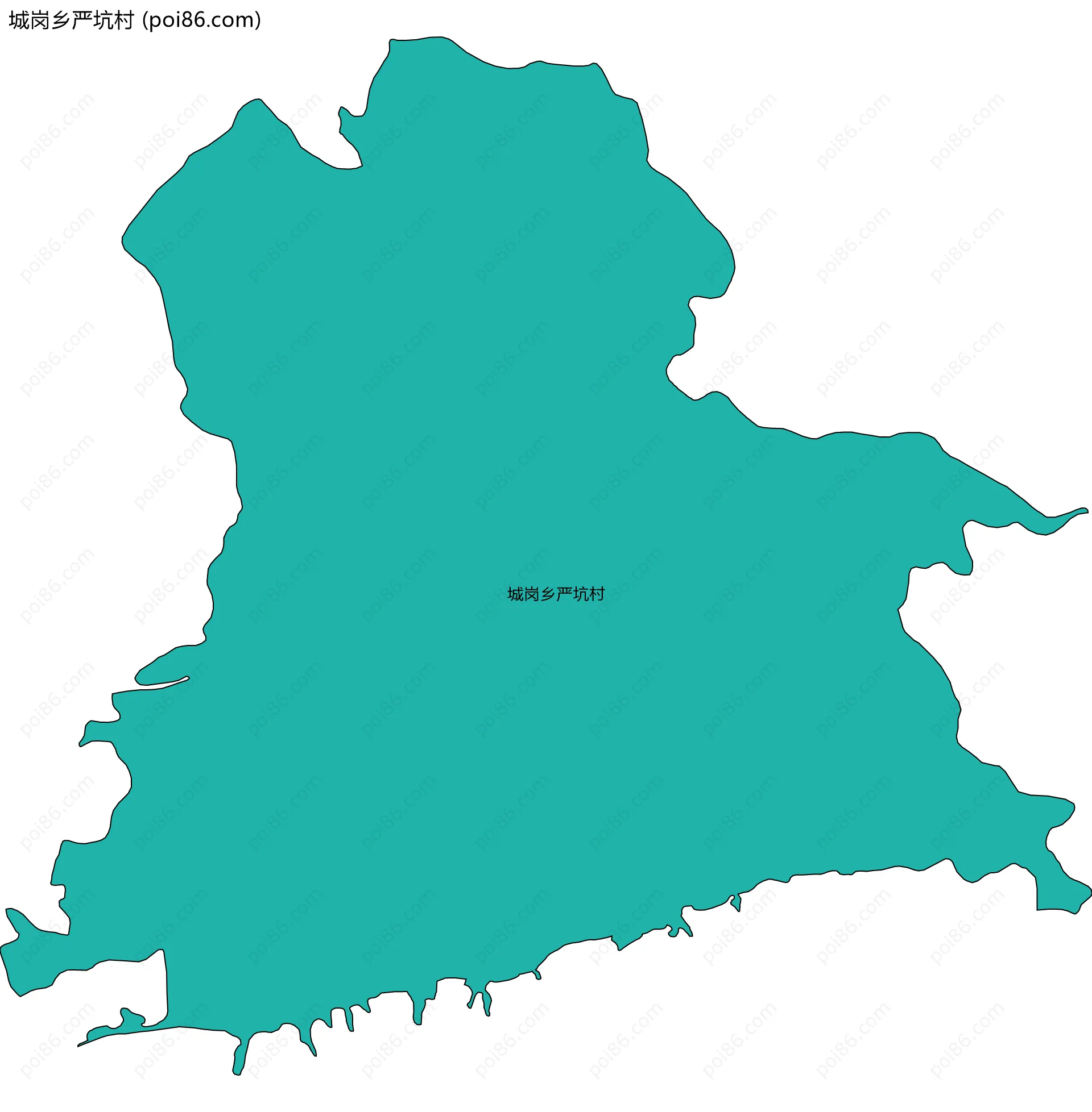 城岗乡严坑村边界地图