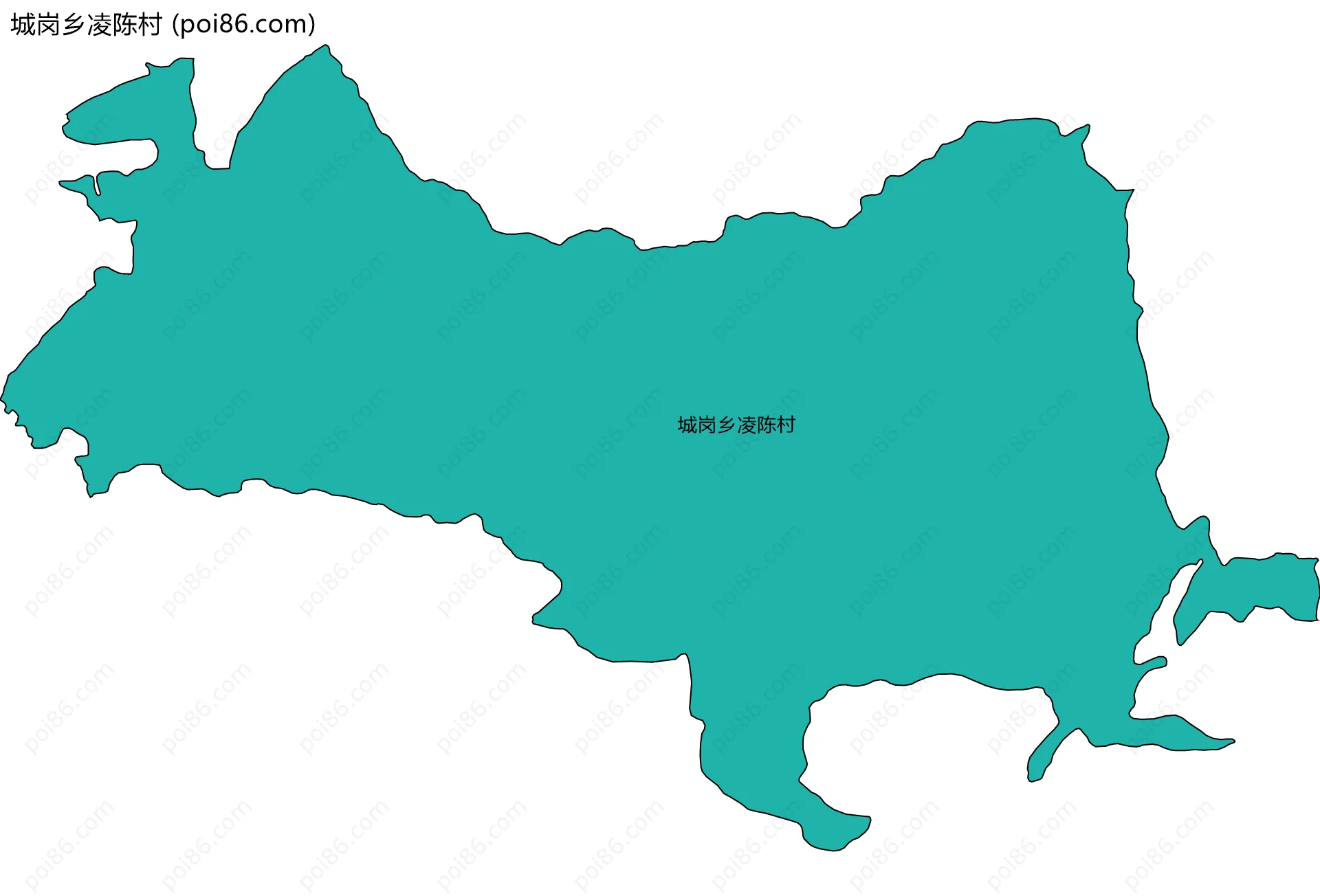 城岗乡凌陈村边界地图