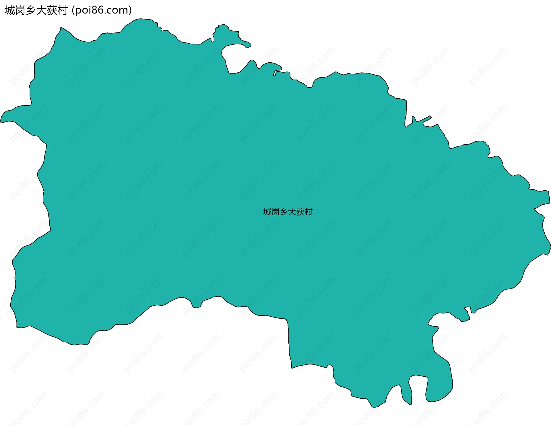 城岗乡大获村边界地图
